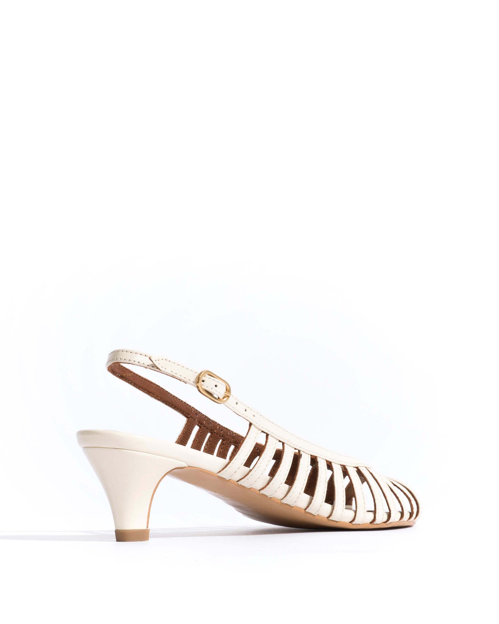 Carminho 40 stiletto Crinkled polished goat White sand - Anonymous Copenhagen Heels