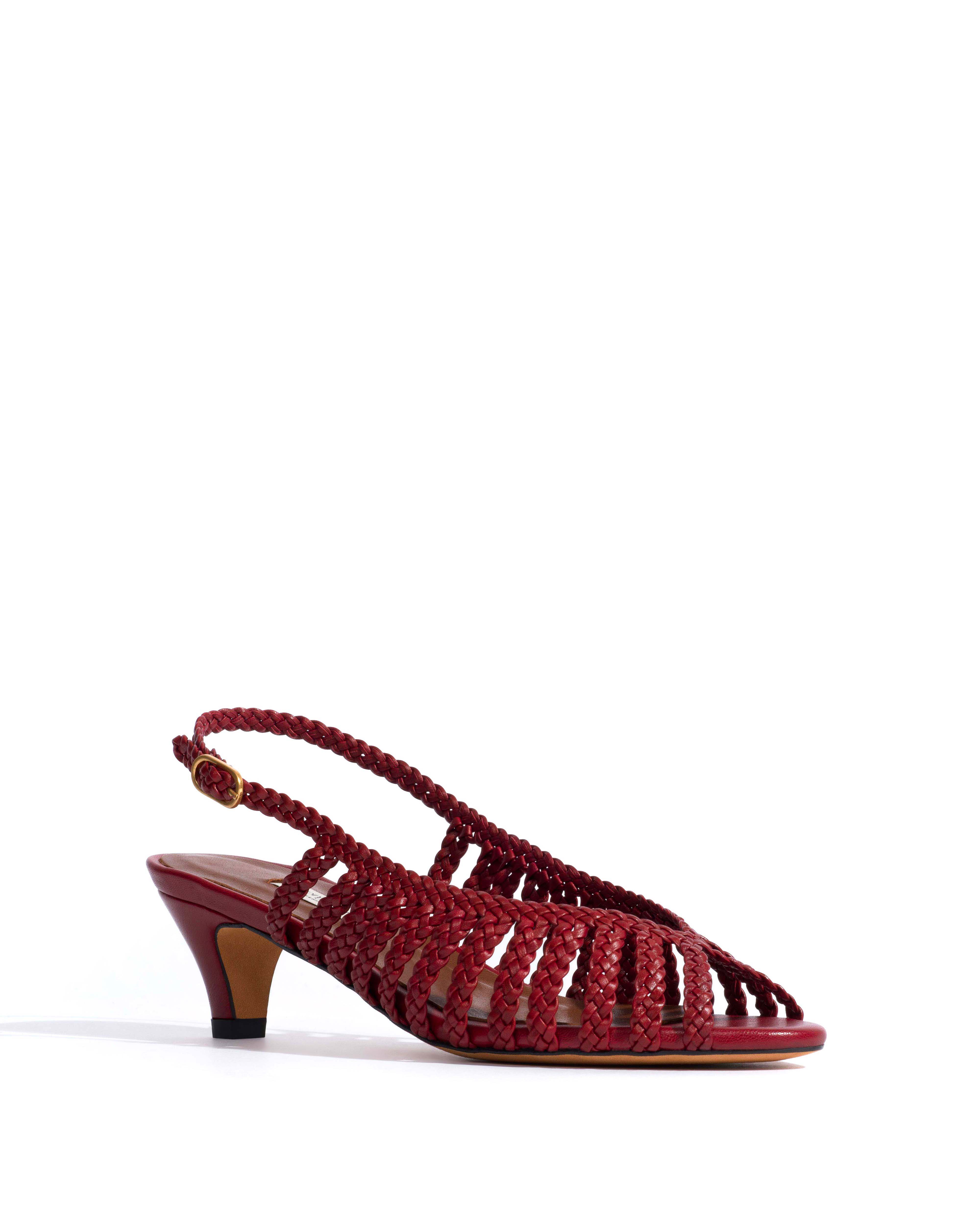 Carminho 40 hand-braided Hand-braided leather Pomegranate