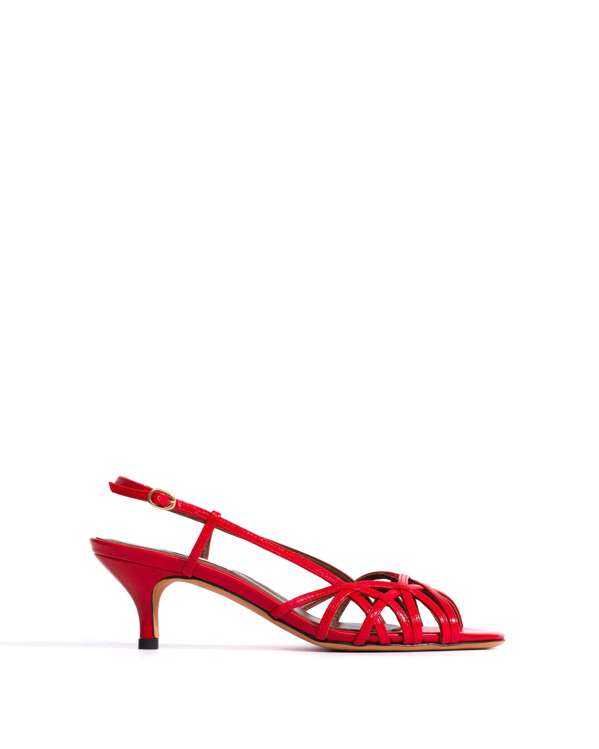 Scarlett 50 kitten Crinkled polished goat Scarlet - Anonymous Copenhagen Heels