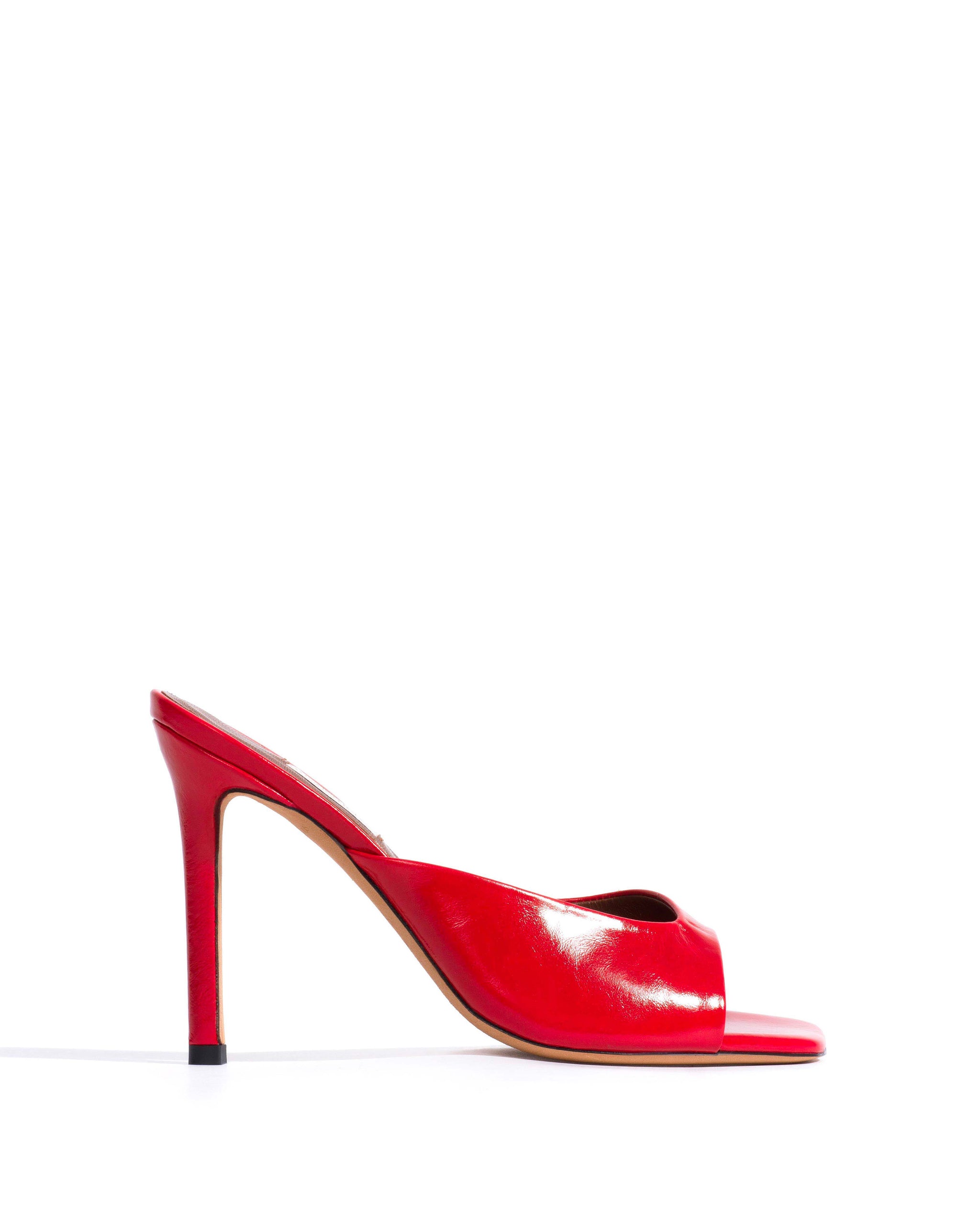 Mazy 100 Crinkled polished goat Scarlet - Anonymous Copenhagen Heels