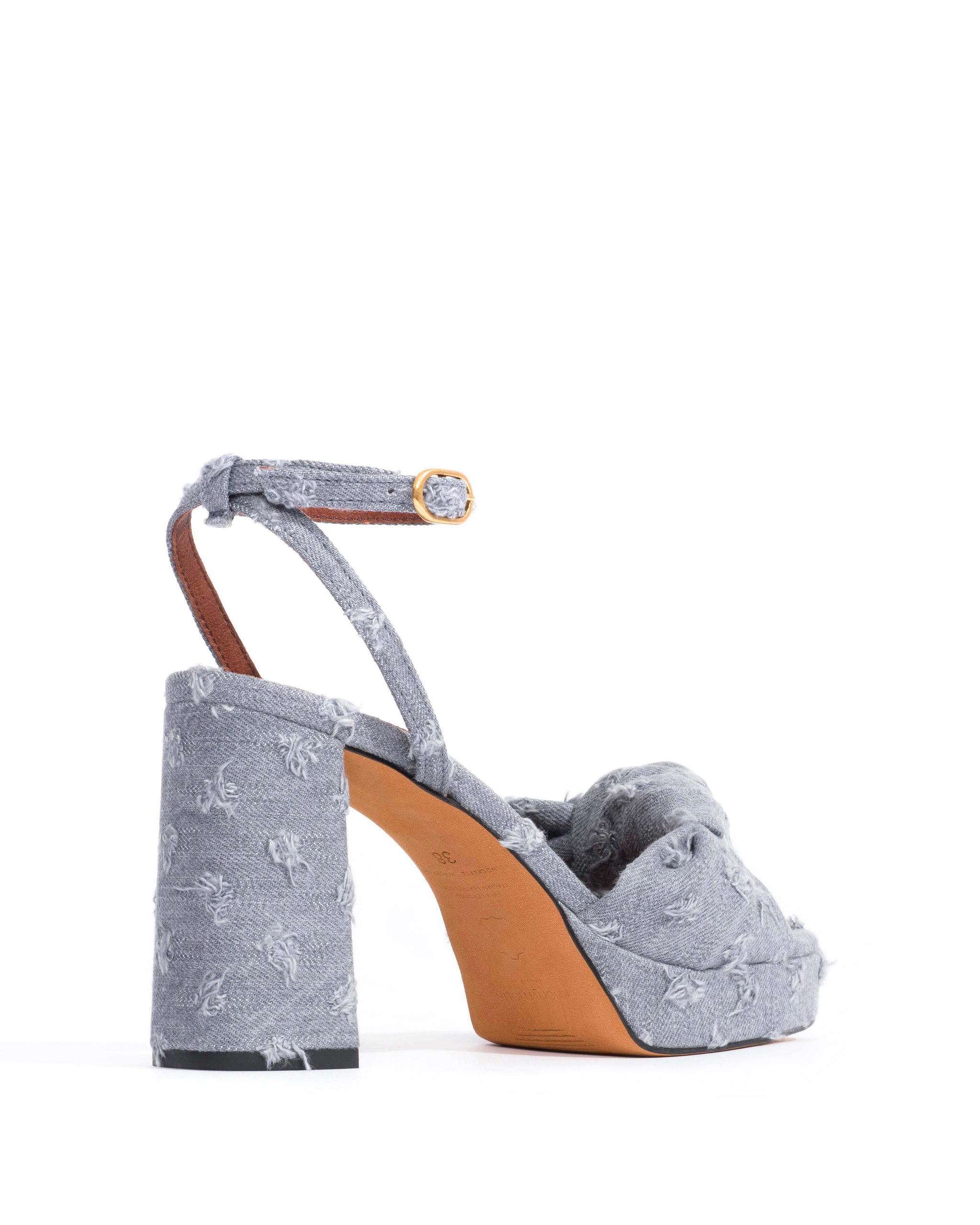 Aliza 85 platform Denim Distressed washed grey - Anonymous Copenhagen Heels