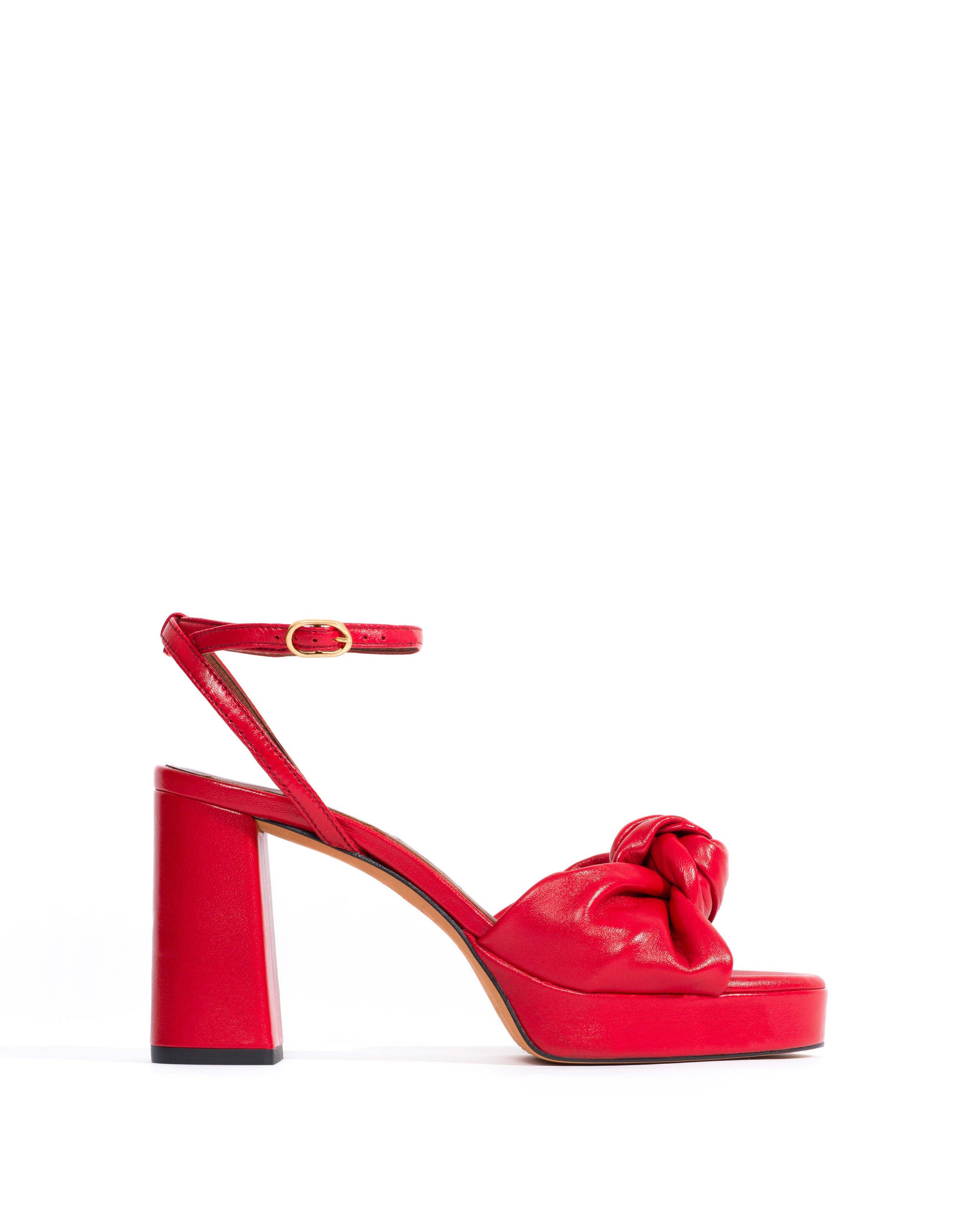 Aliza 85 platform Shiny lamb Ruby red - Anonymous Copenhagen Heels