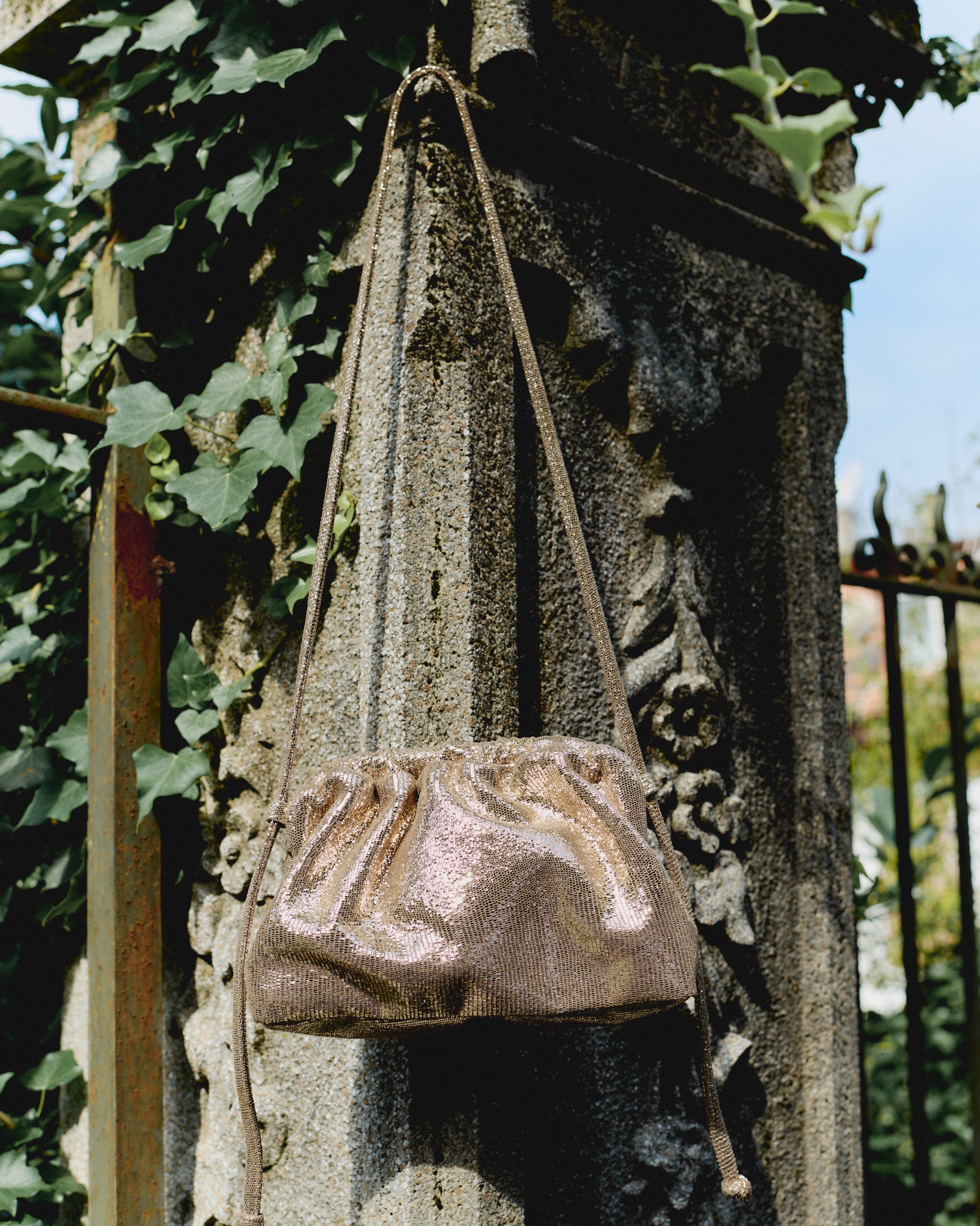 Hally petite cloud bag Lizard metallic goat Vintage champagne