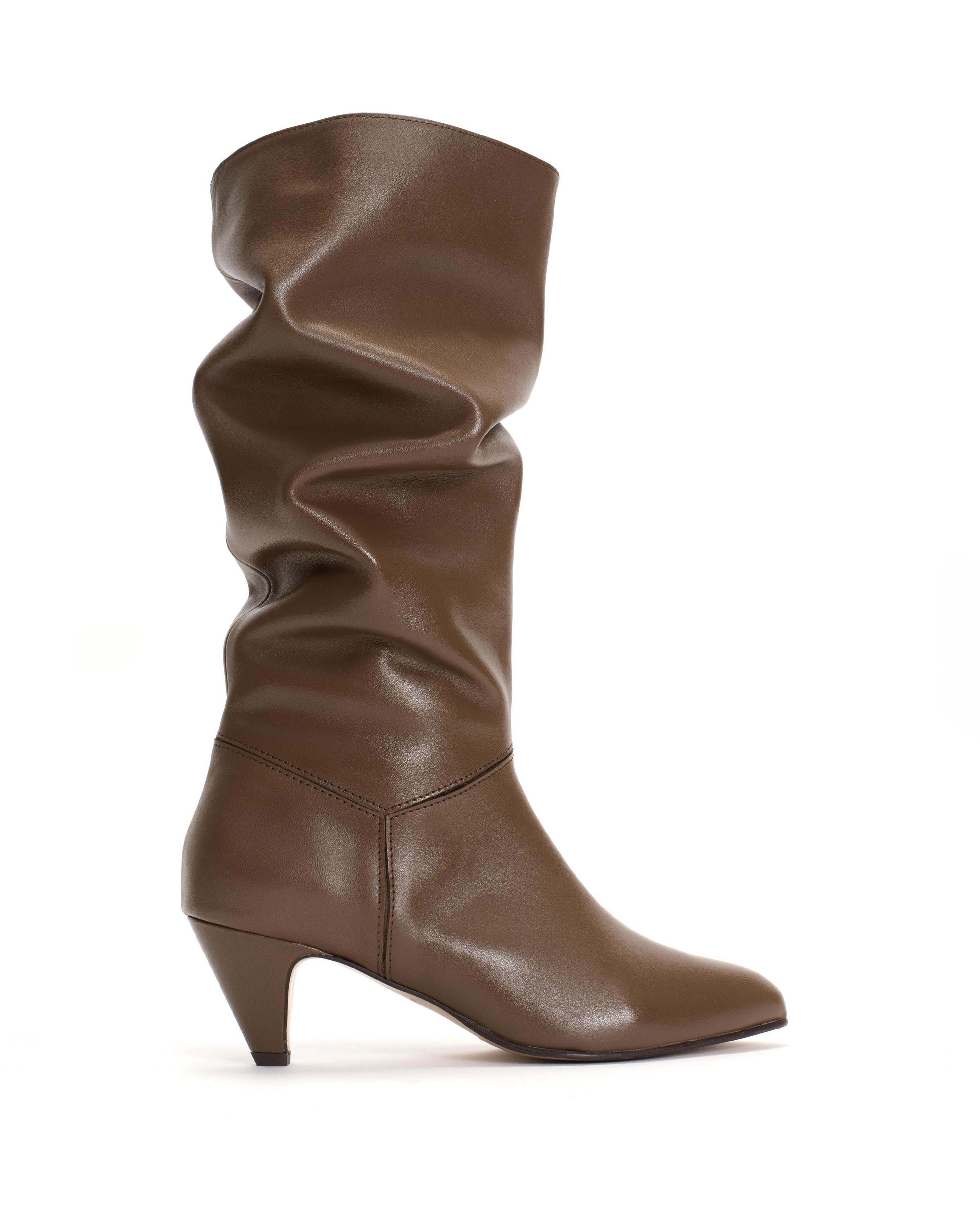 Jasmina 50 stiletto Soft calf & suede leather Dark