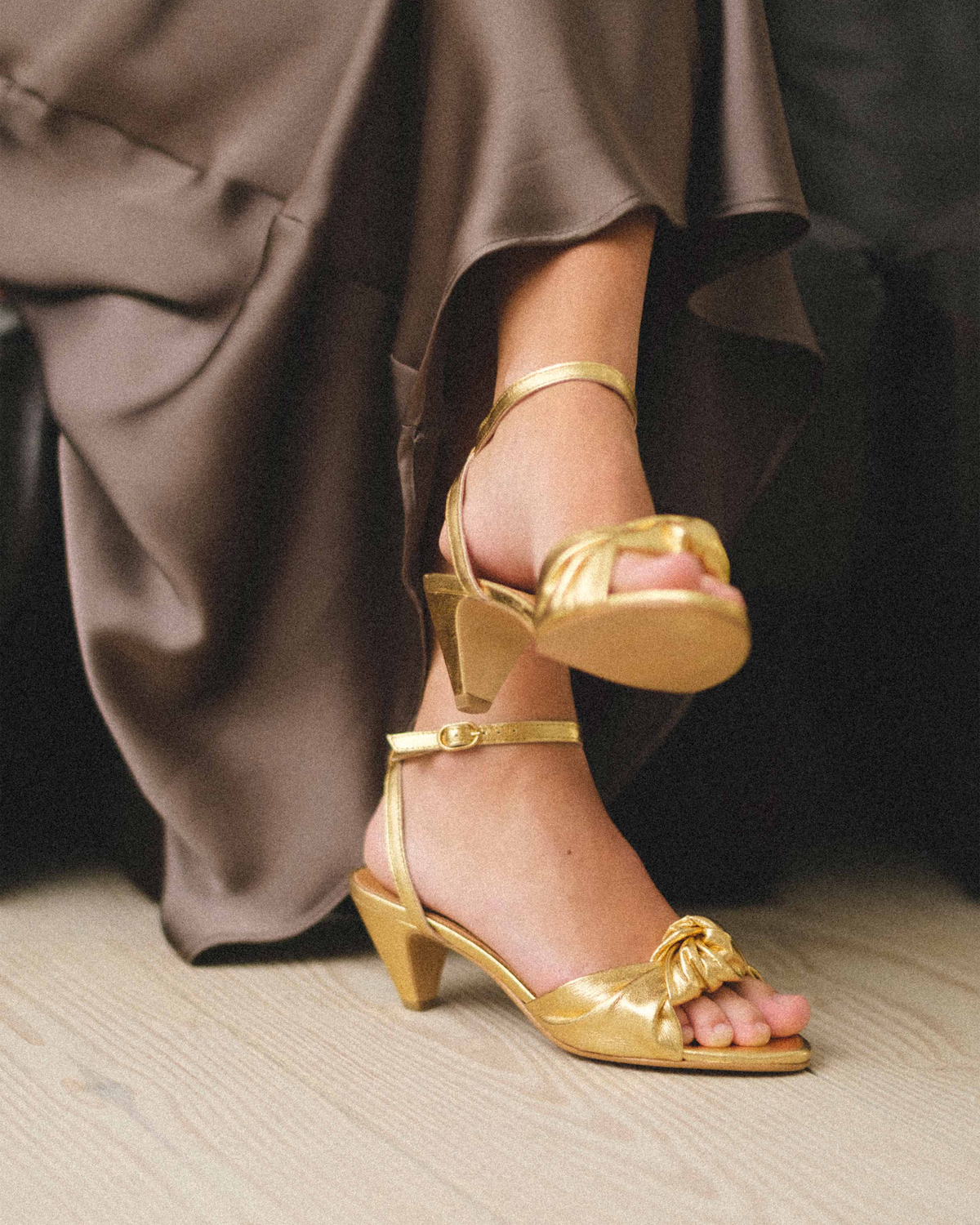 Aliza 50 stiletto Metallic goat Gold