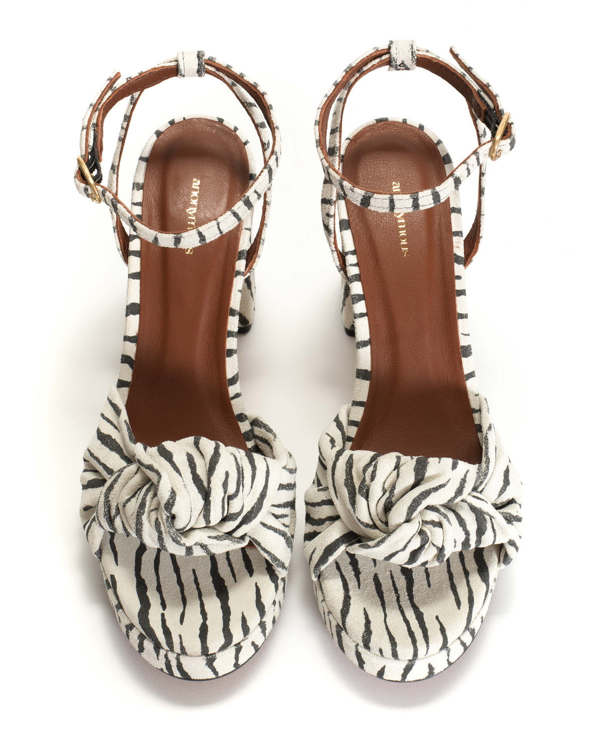 Aliza 85 platform Calf suede print Zebra