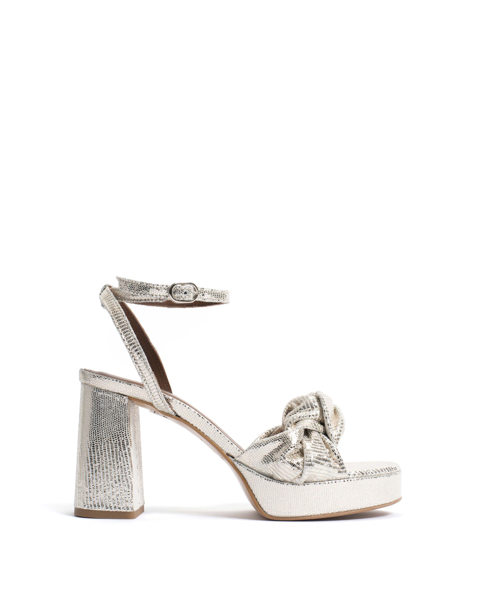 Aliza 85 platform Lizard metallic goat Champagne - Anonymous Copenhagen