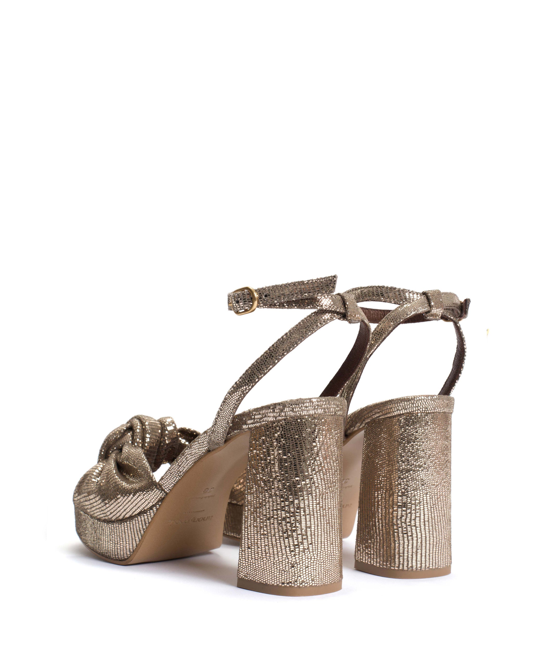 Aliza 85 platform Lizard metallic goat Vintage champagne | Anonymous ...