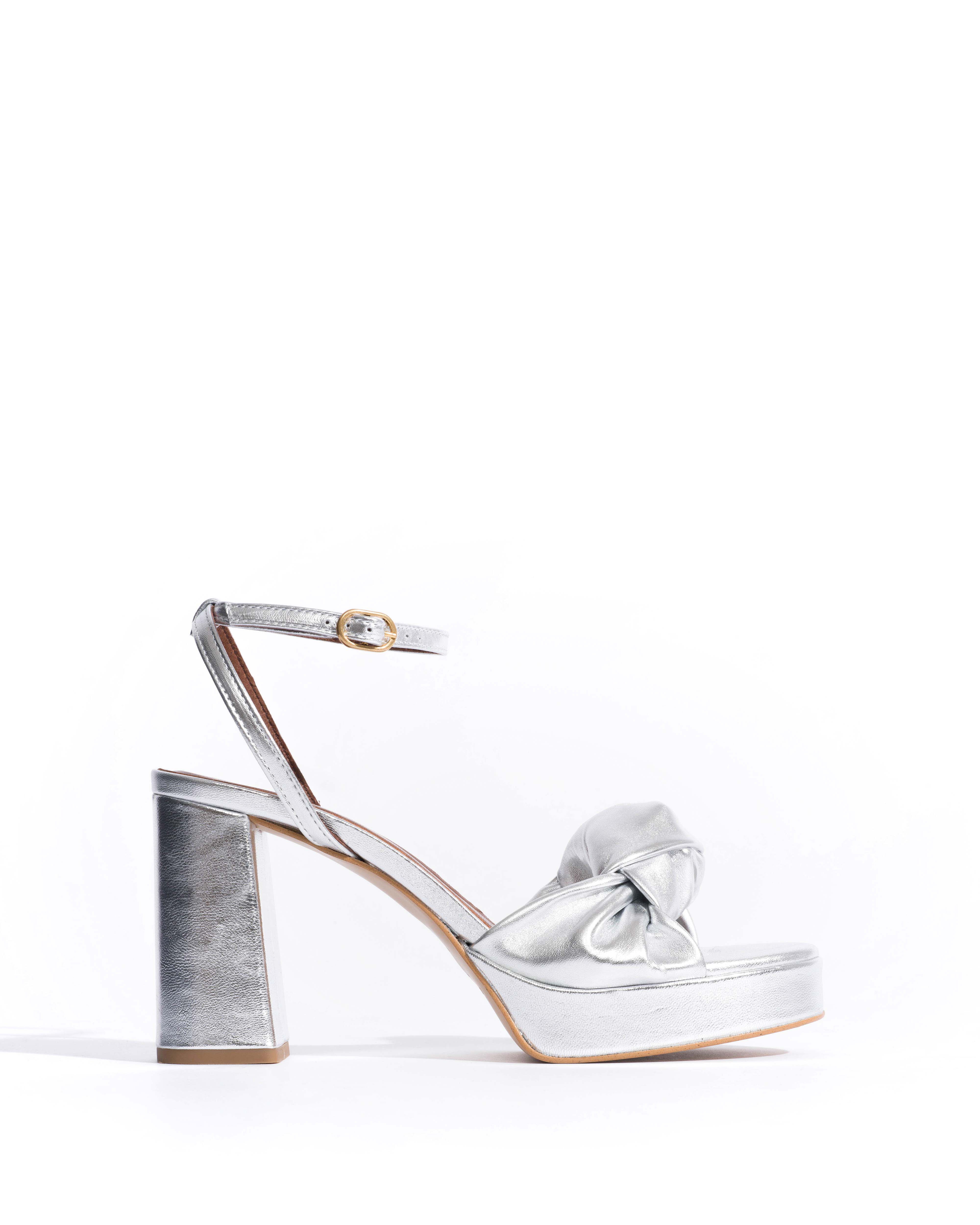 Aliza 85 platform Metallic goat Silver