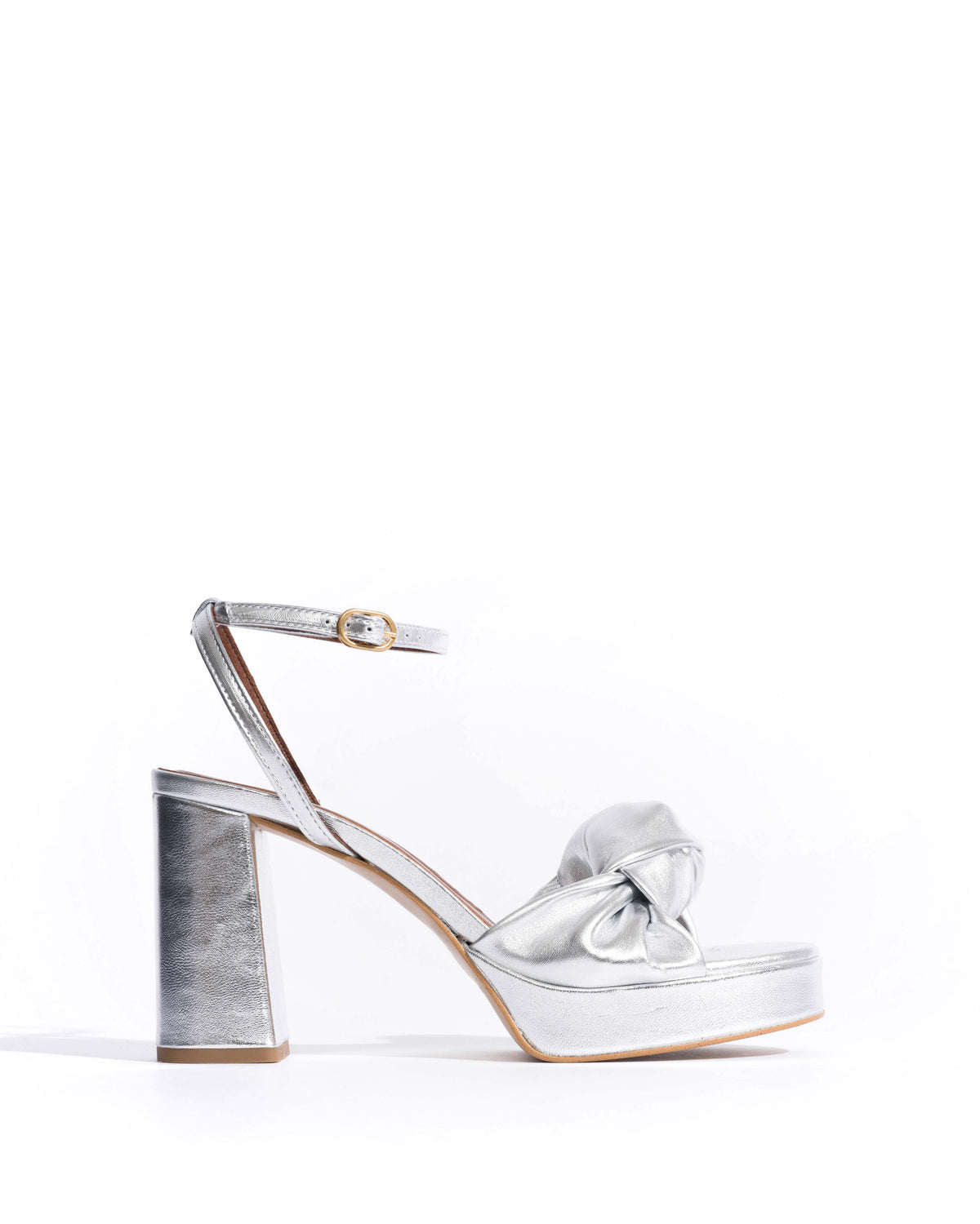 Aliza 85 platform Metallic goat Silver
