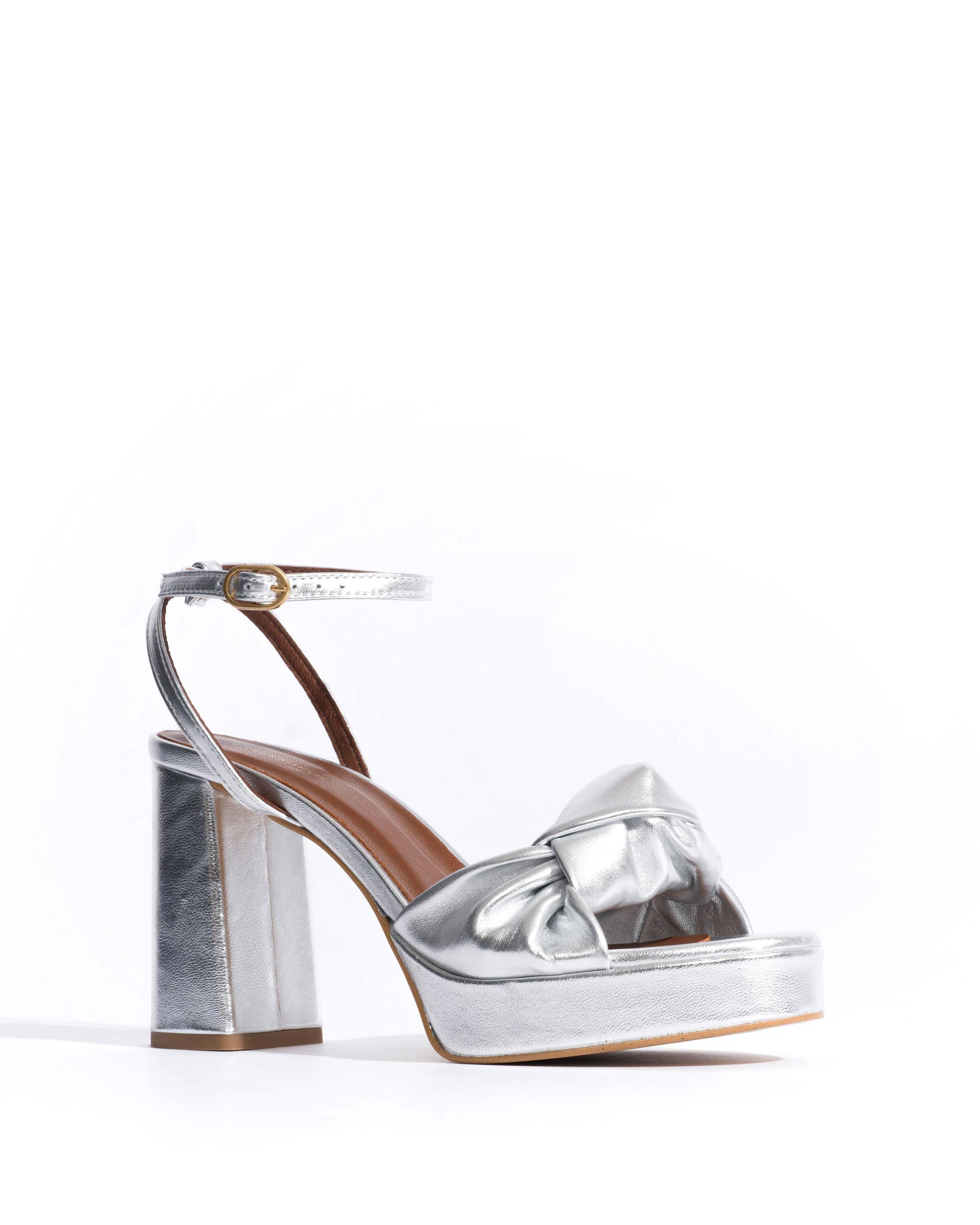Aliza 85 platform Metallic goat Silver - 