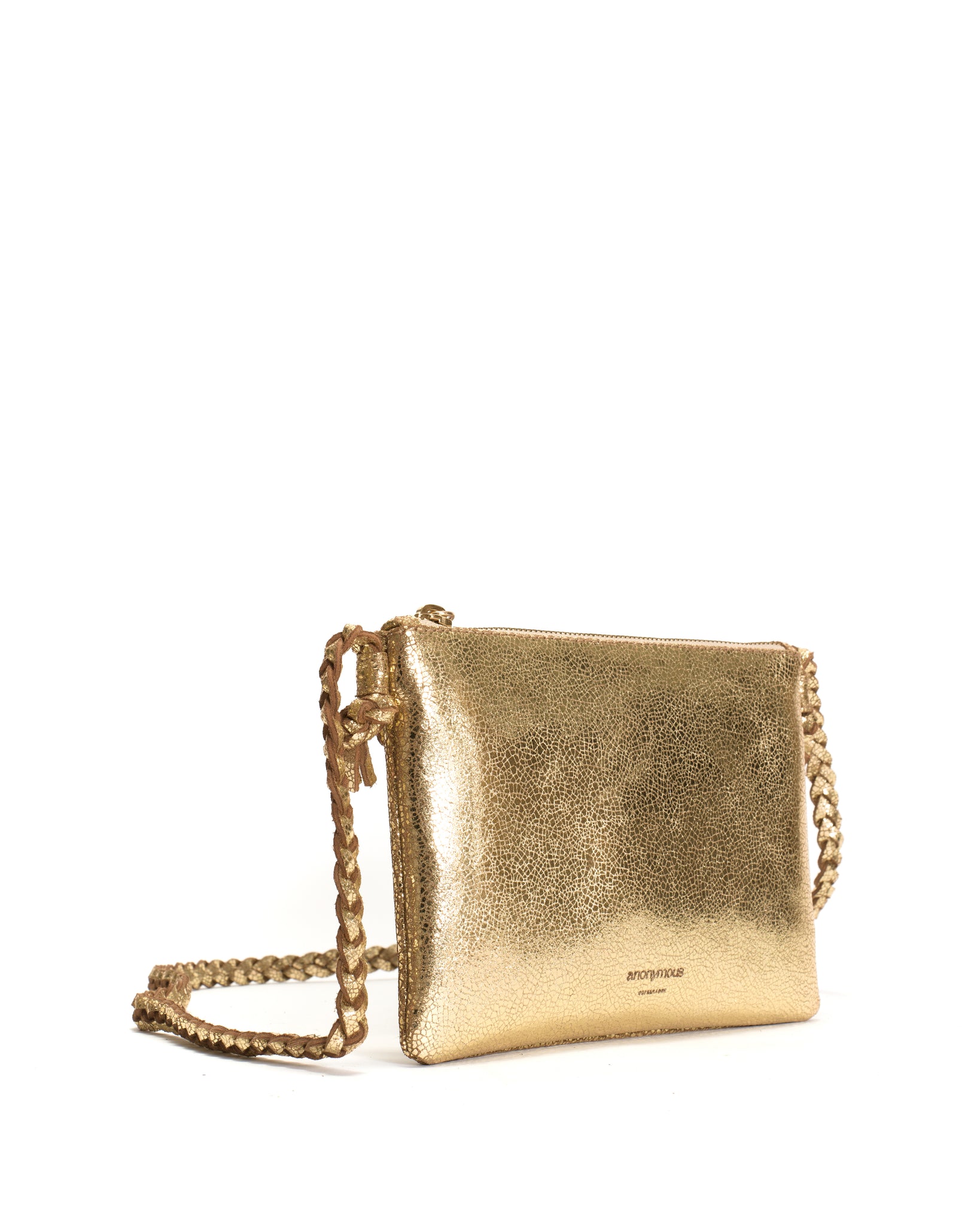 Thinna clutch Crackled metallic goat Gold - Anonymous Copenhagen