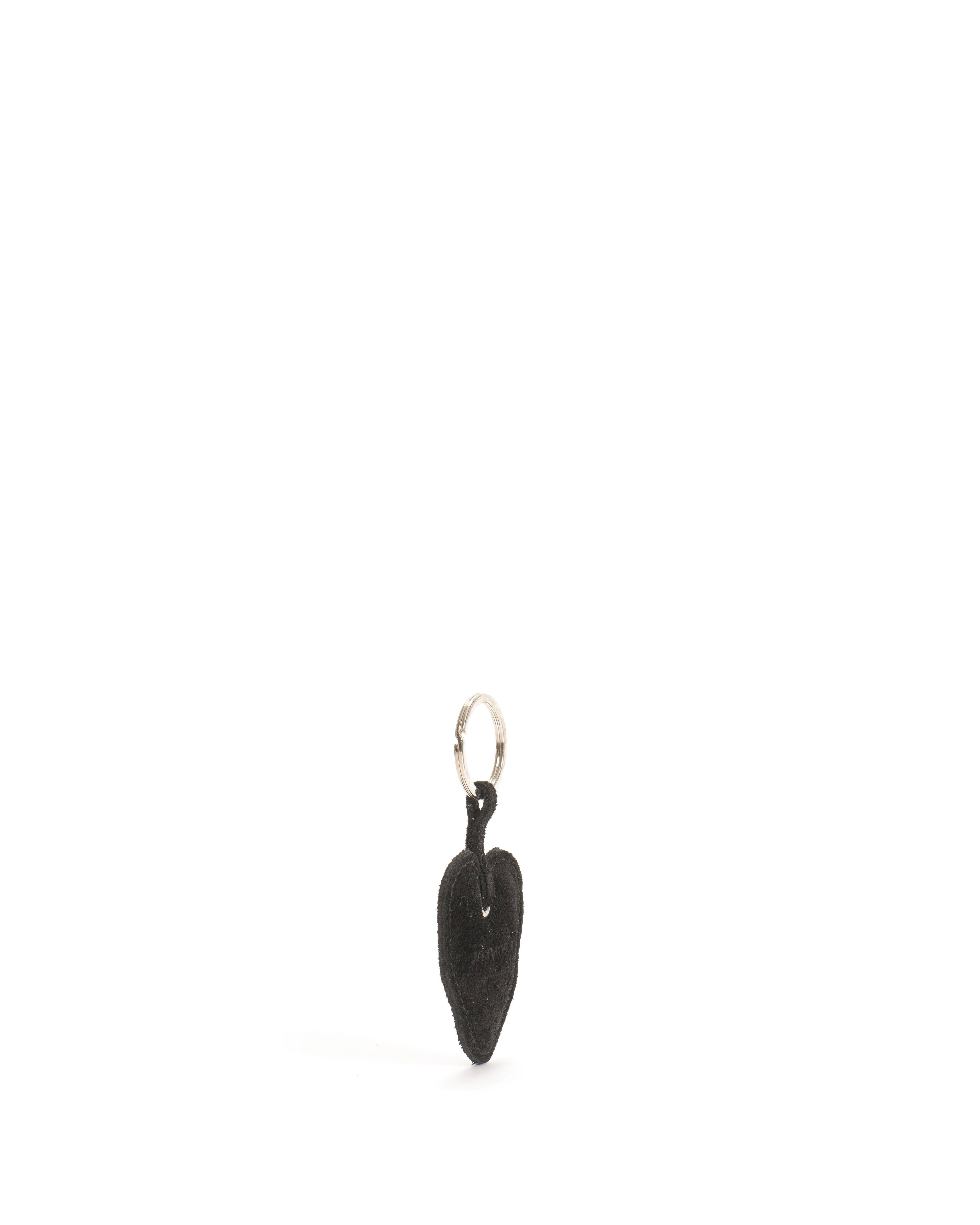 Heart keyring Calf suede Black