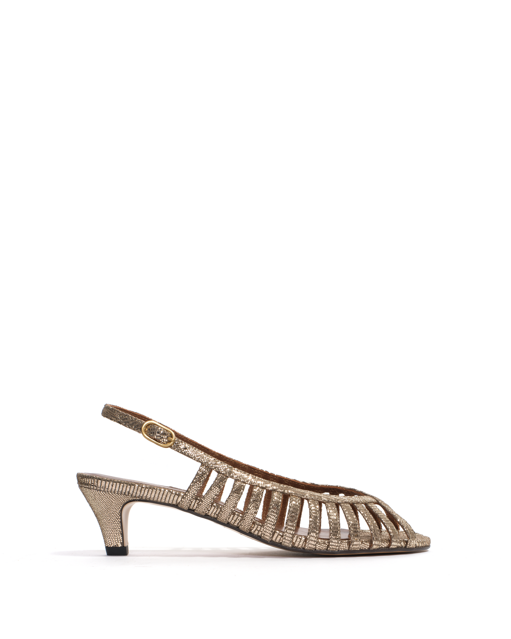 Carminho 40 stiletto Lizard metallic goat Vintage champagne - Anonymous Copenhagen