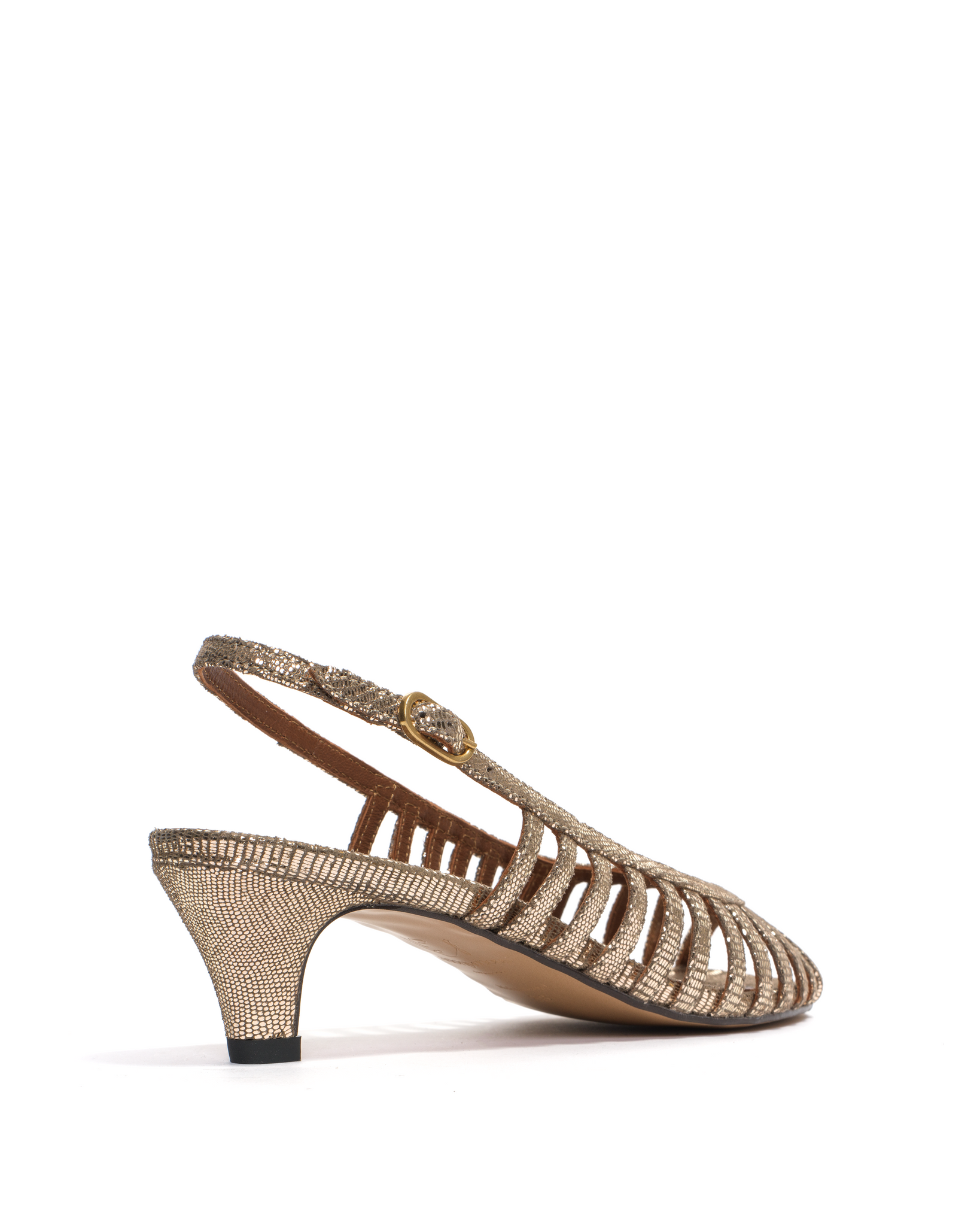 Carminho 40 stiletto Lizard metallic goat Vintage champagne - Anonymous Copenhagen