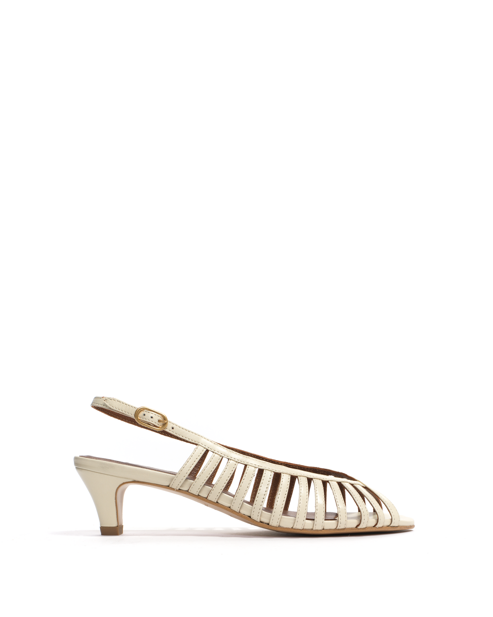 Carminho 40 stiletto Shiny lamb White sand - Anonymous Copenhagen