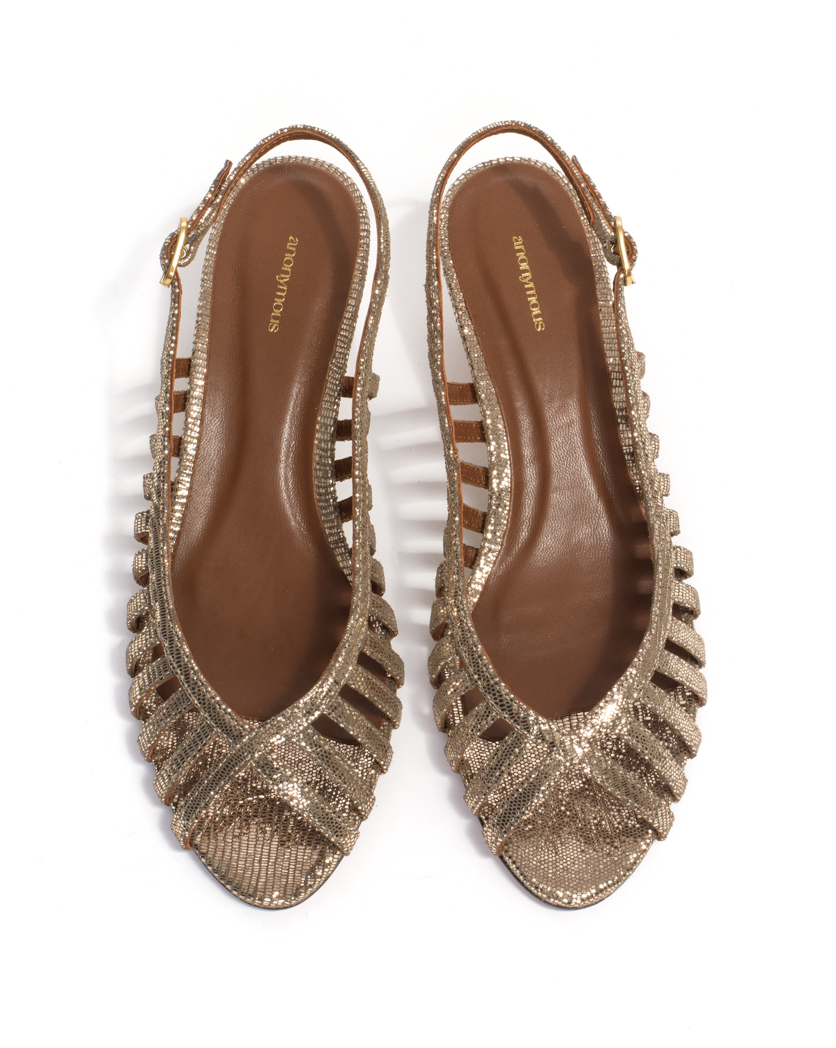Carminho 40 stiletto Lizard metallic goat Vintage champagne