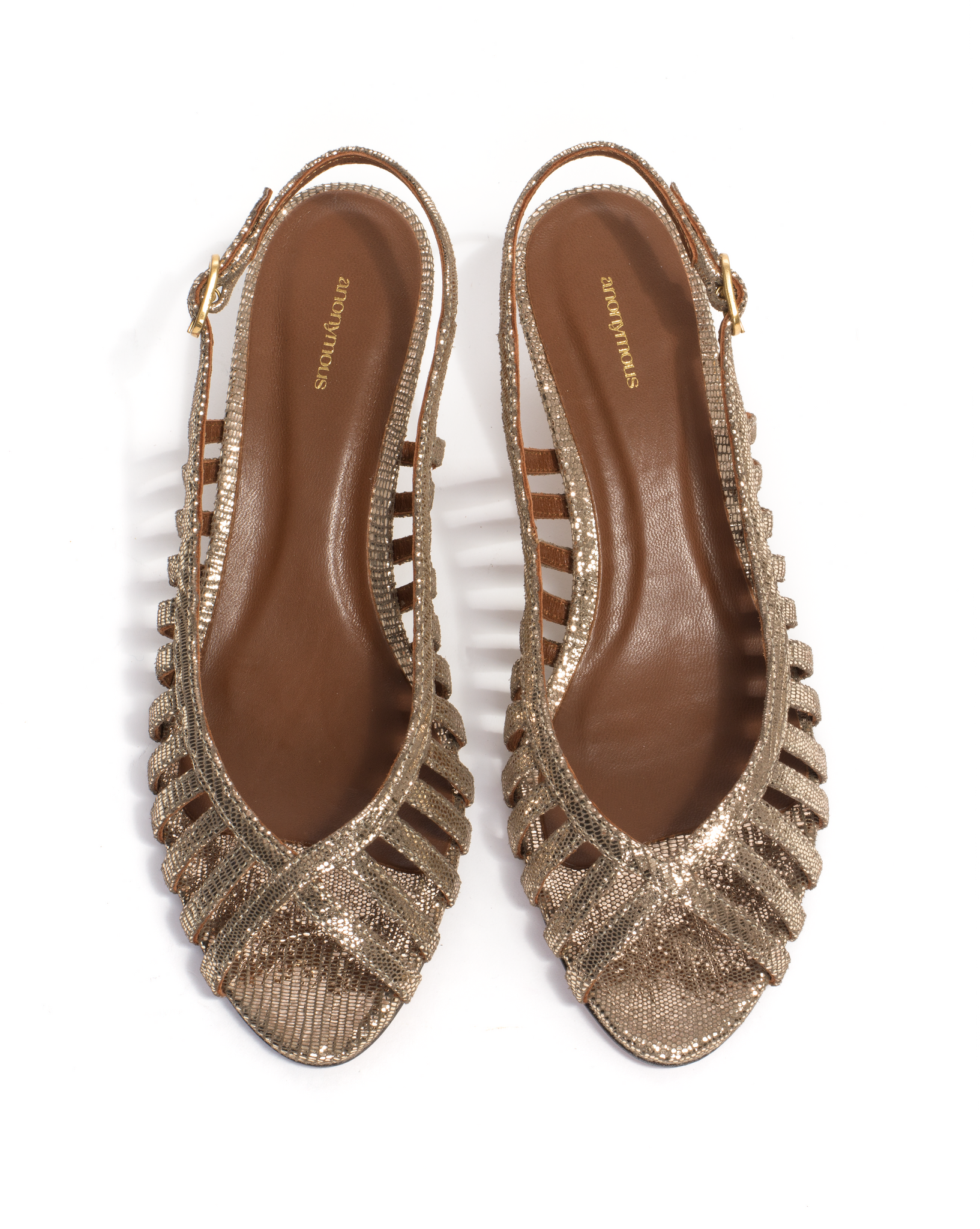 Carminho 40 stiletto Lizard metallic goat Vintage champagne - Anonymous Copenhagen