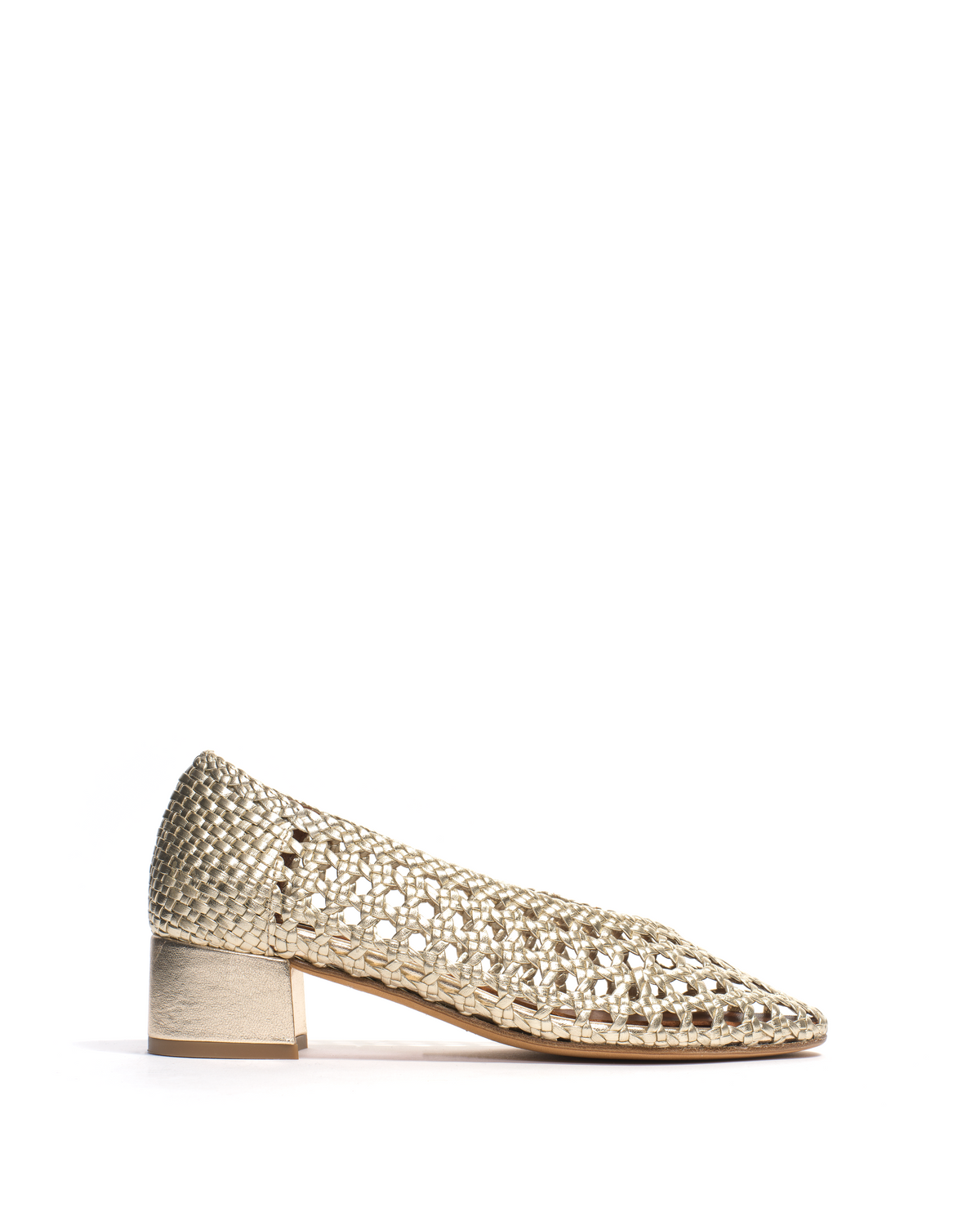 Sessi 40 hand-braided Hand-braided leather Champagne