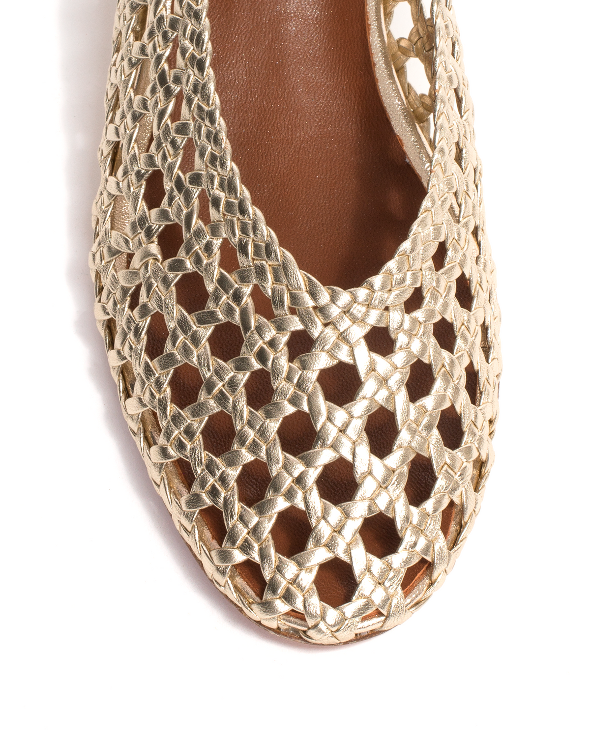 Sessi 40 hand-braided Hand-braided leather Champagne