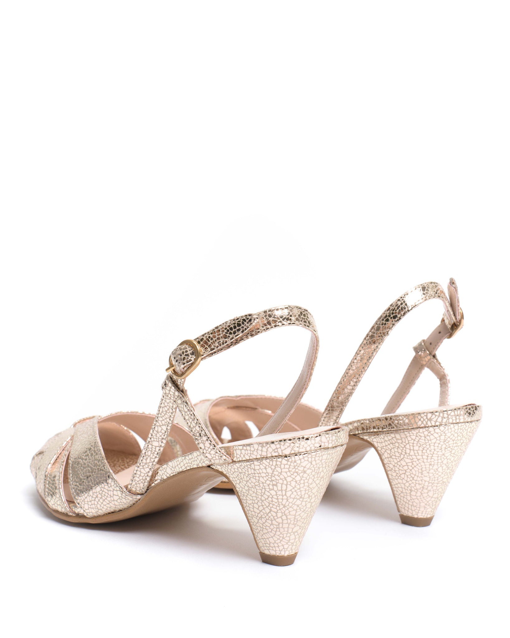 Banie 50 stiletto Crackled metallic vegan Champagne - Anonymous Copenhagen