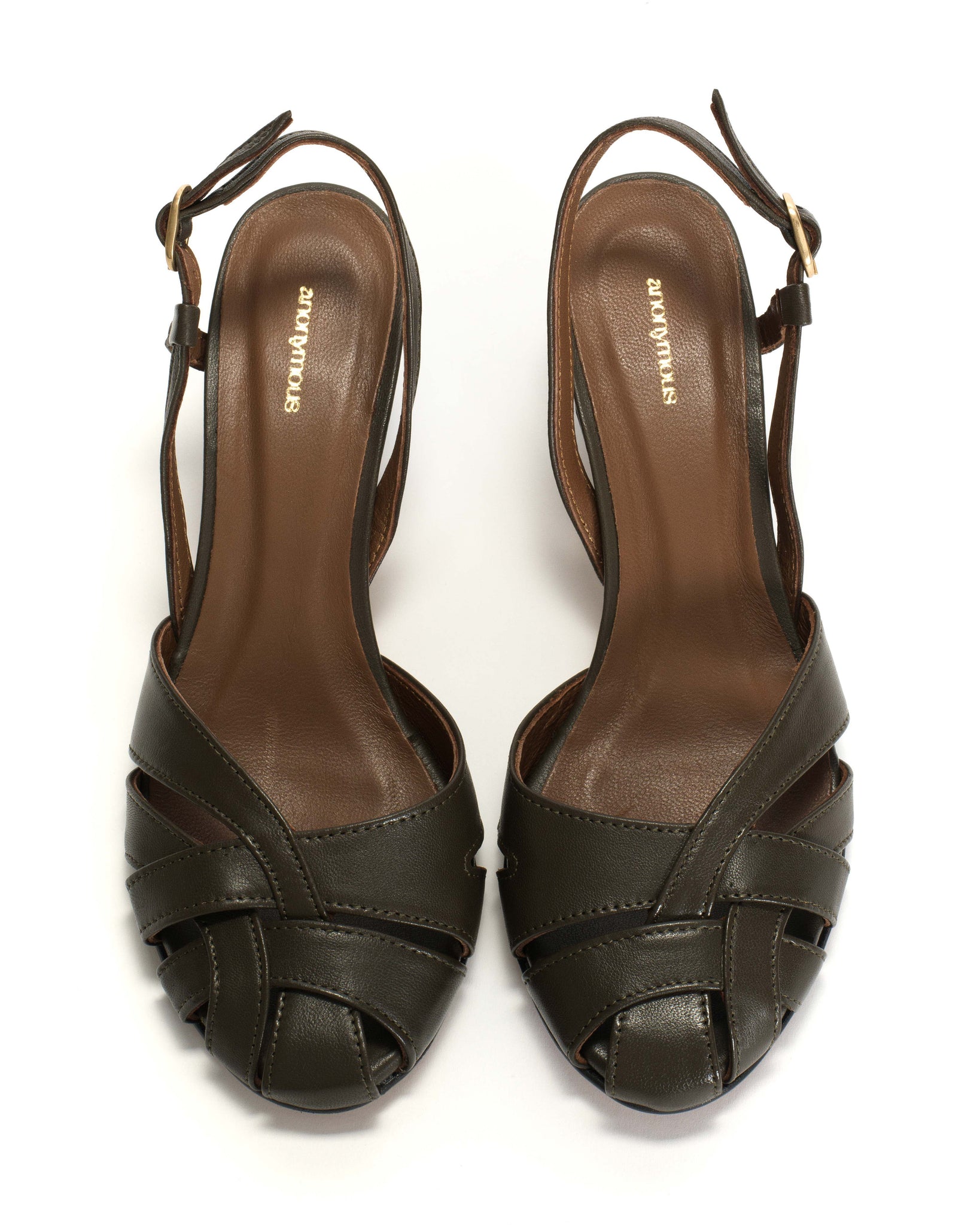 Banie 50 stiletto Shiny lamb Moss green - Anonymous Copenhagen