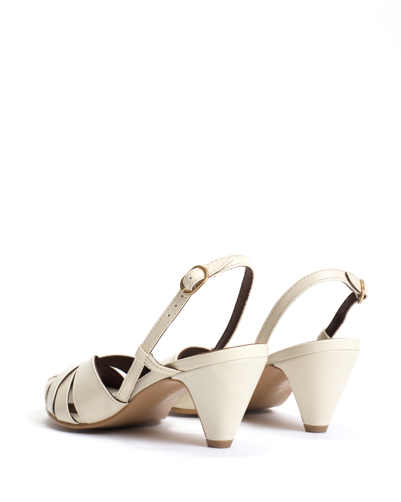 Banie 50 stiletto Shiny lamb White sand - Anonymous Copenhagen