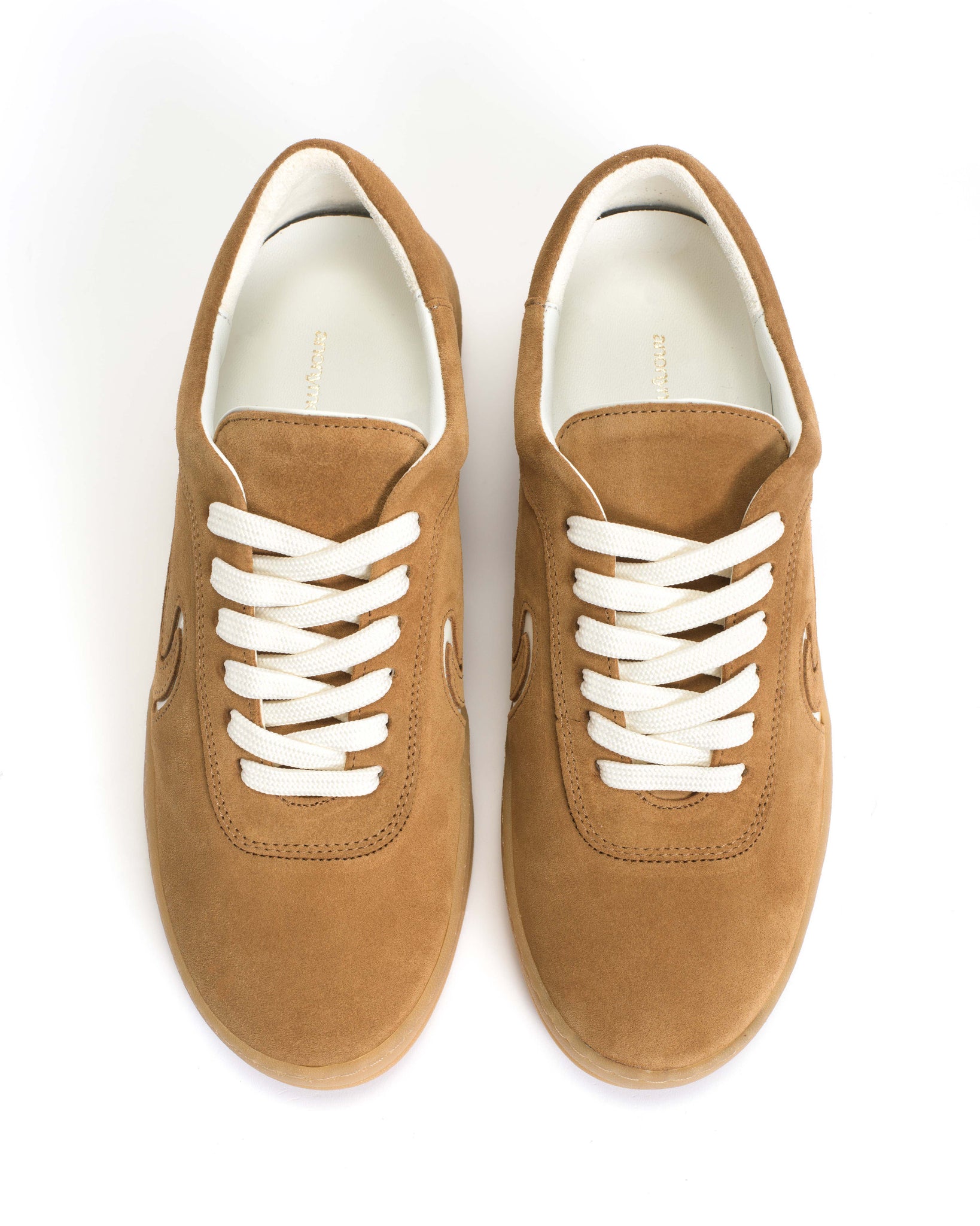 Blaire Calf suede & polished soft calf Bamboo brown & white sand - Anonymous Copenhagen