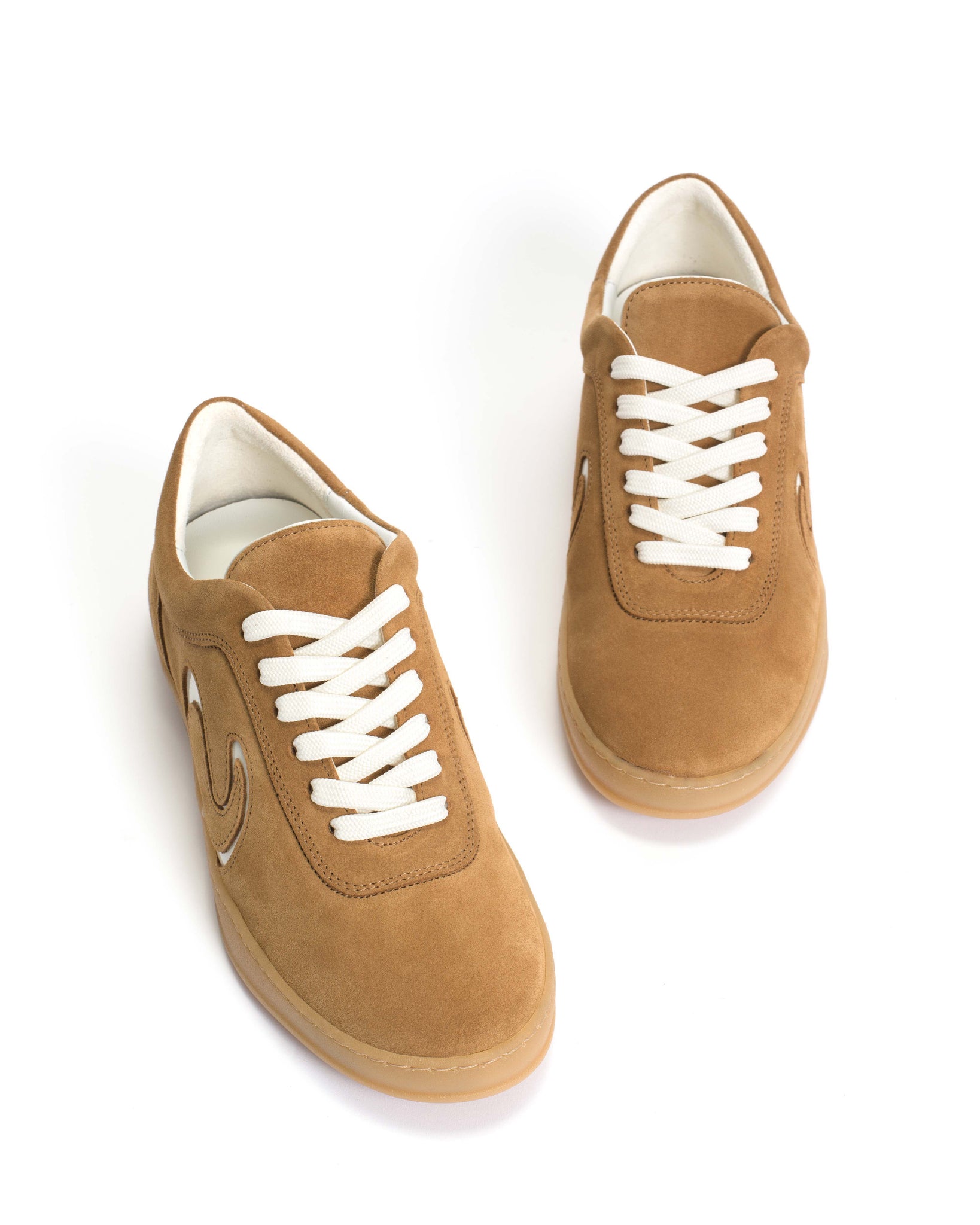 Blaire Calf suede & polished soft calf Bamboo brown & white sand - Anonymous Copenhagen