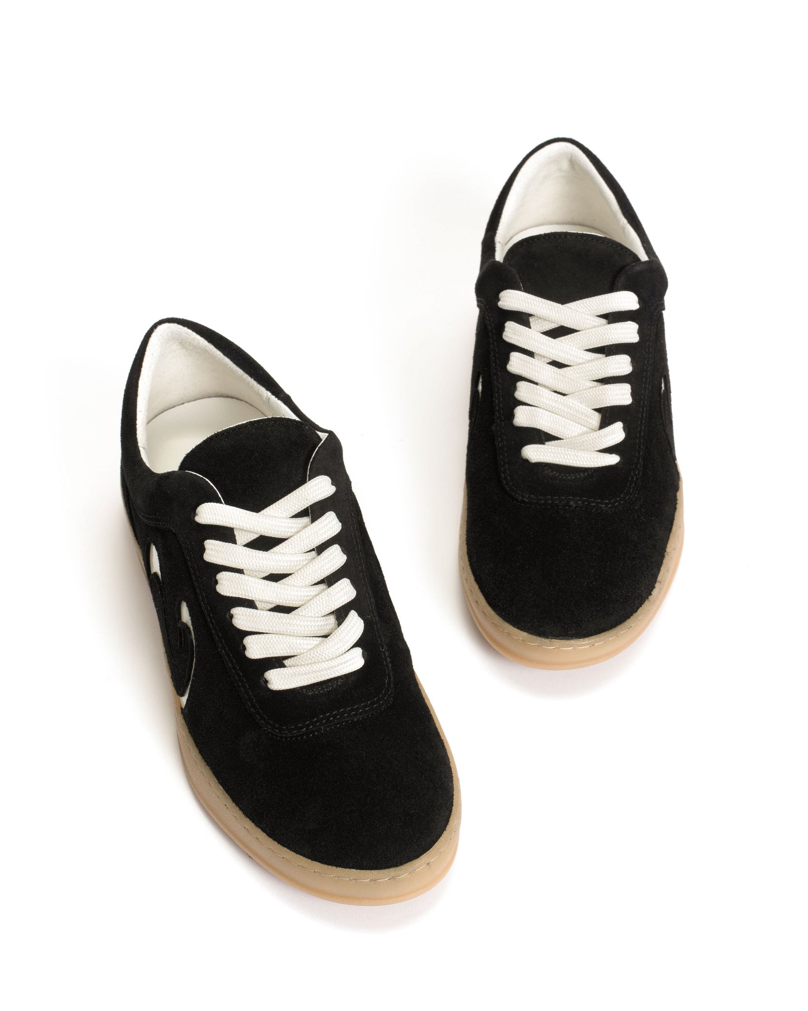 Blaire Calf suede & polished soft calf Black & white sand - Anonymous Copenhagen