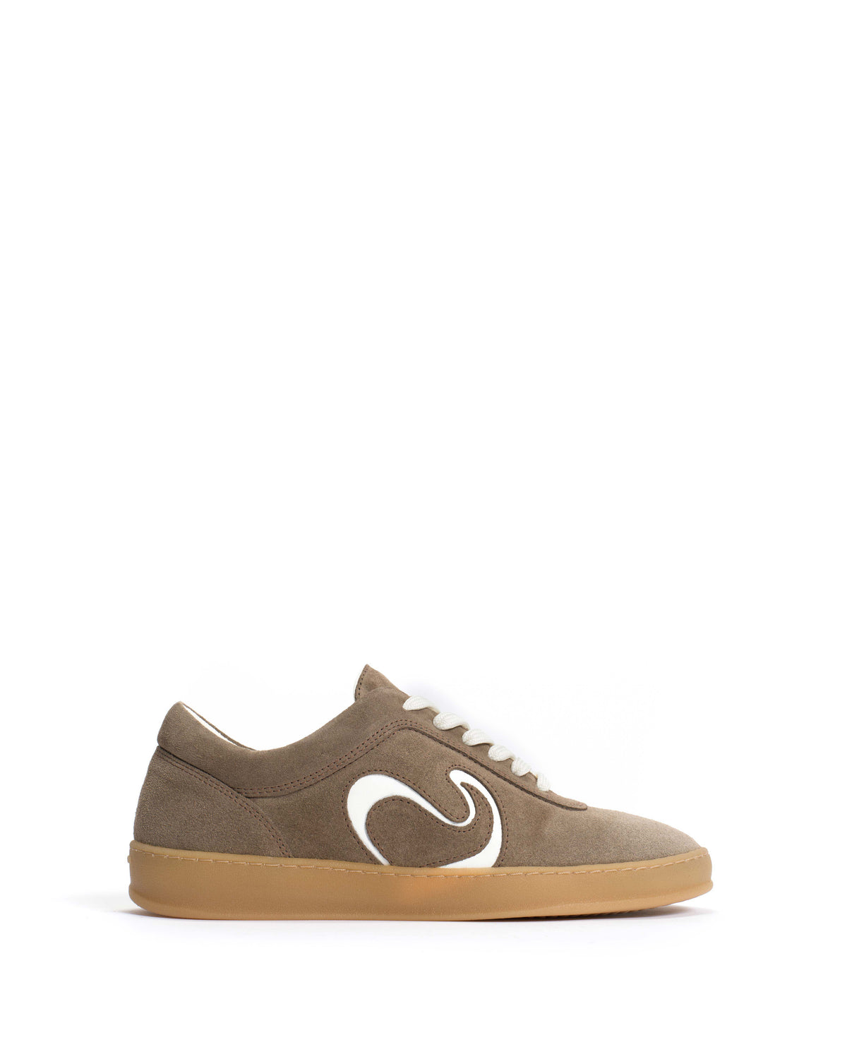 Blaire Calf suede & sleek leather Mushroom & sand white