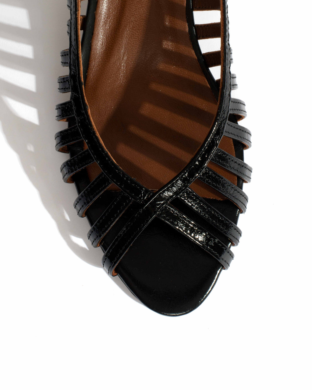 Carminho 40 stiletto Crinkled polished goat Black