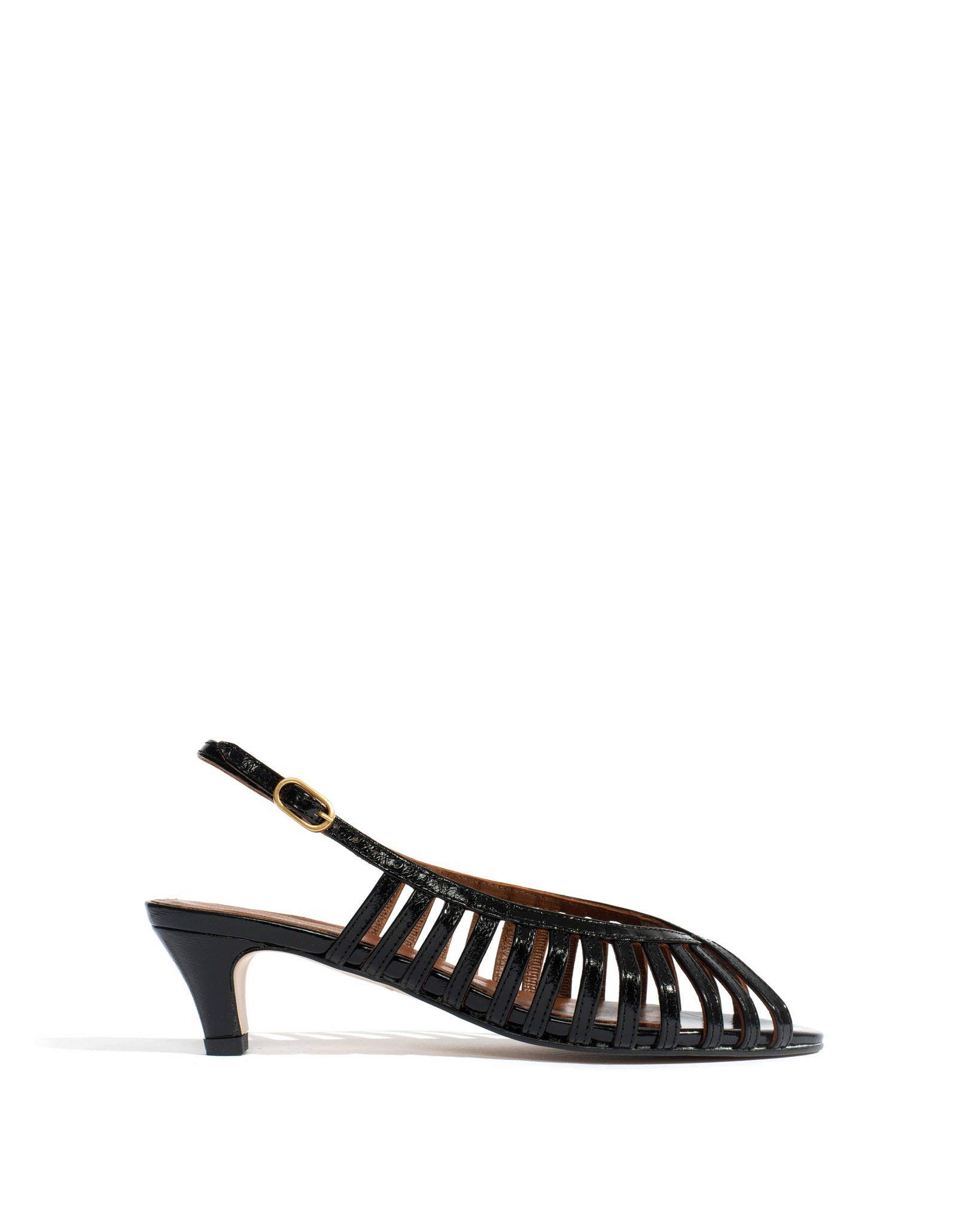 Carminho 40 stiletto Crinkled polished goat Black