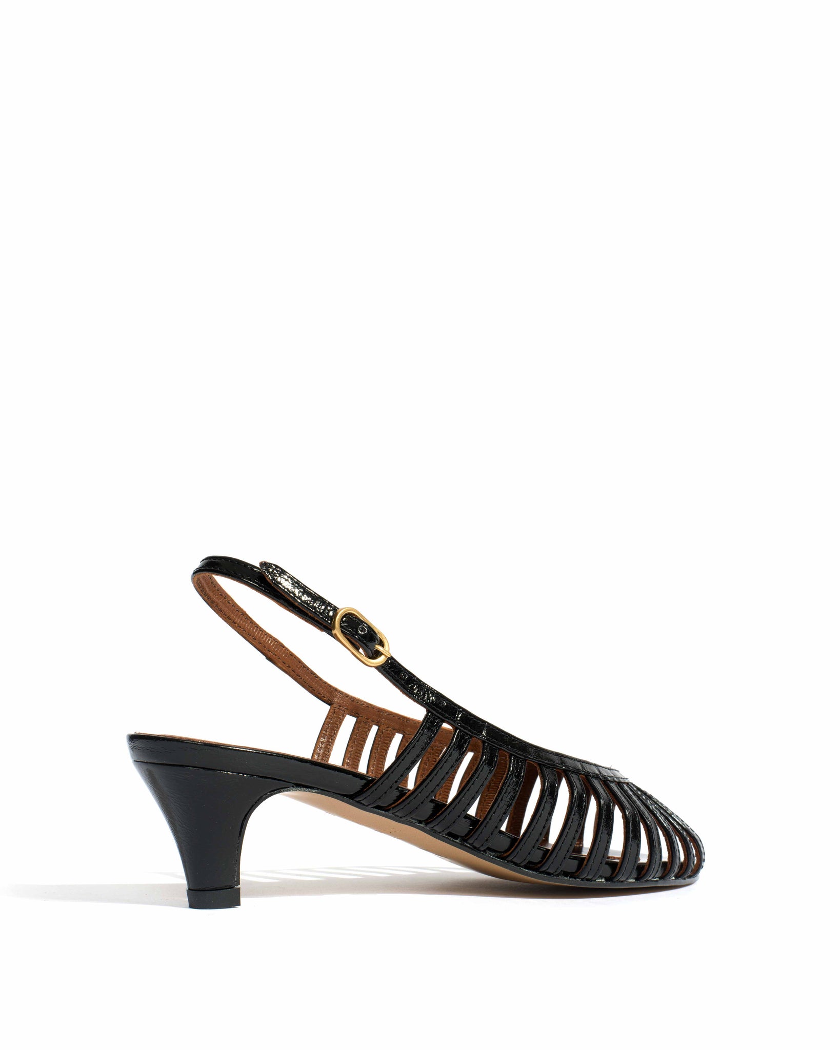 Carminho 40 stiletto Crinkled polished goat Black