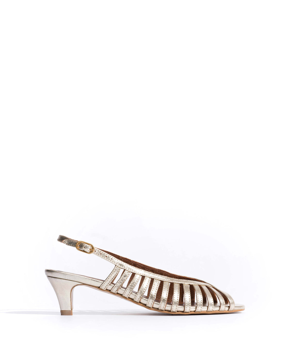 Carminho 40 stiletto Grained metallic goat Champagne