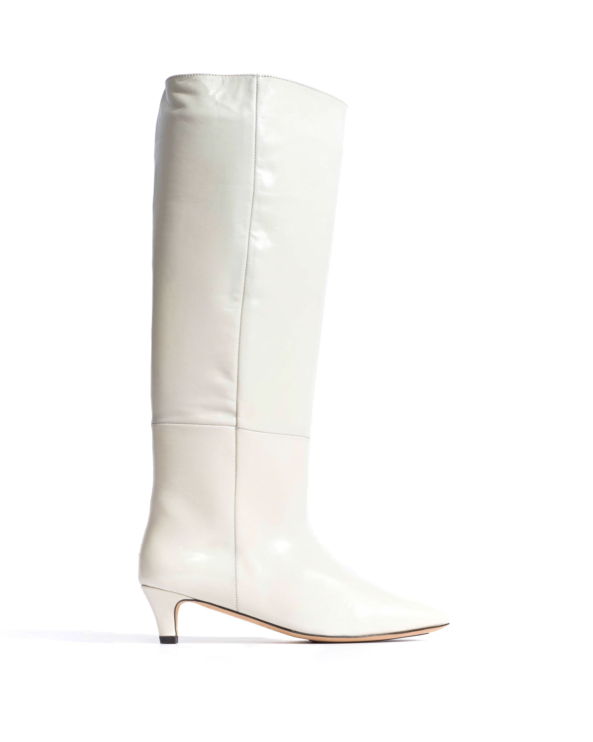 Cecilia 40 stiletto Crinkled soft calf White sand - Anonymous Copenhagen High shaft boots