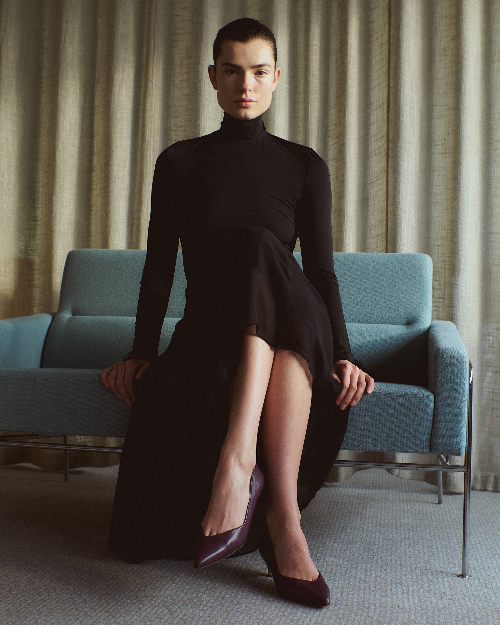 Trini 40 stiletto Shiny lamb Fig purple