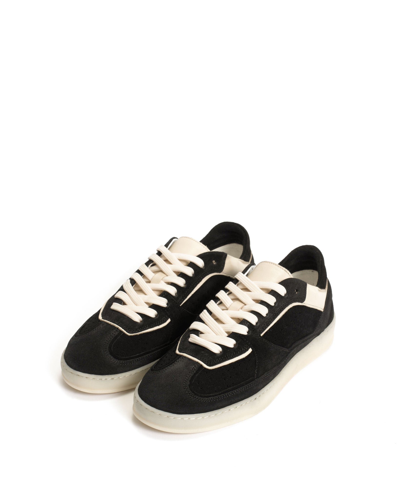 Dabbie Calf suede & sleek leather Black & white sand - Anonymous Copenhagen