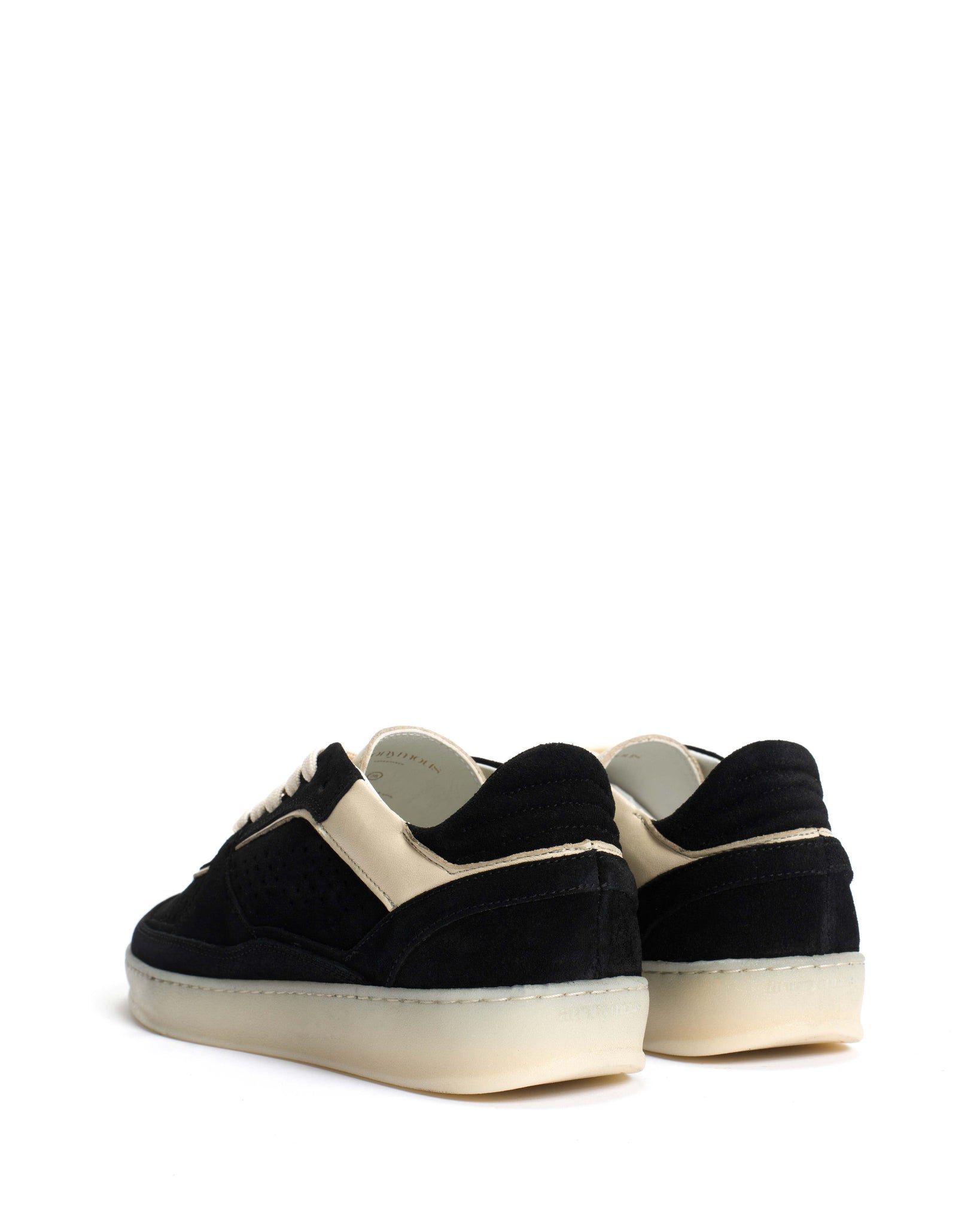 Dabbie Calf suede & sleek leather Black & white sand - Anonymous Copenhagen