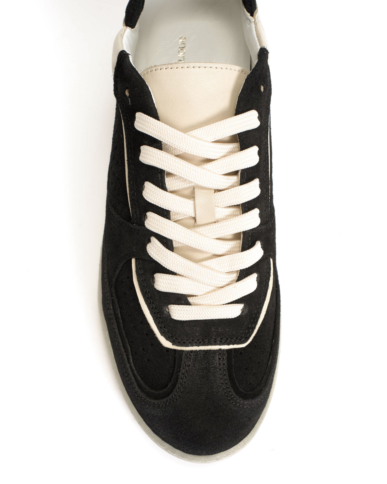 Dabbie Calf suede & sleek leather Black & white sand - Anonymous Copenhagen