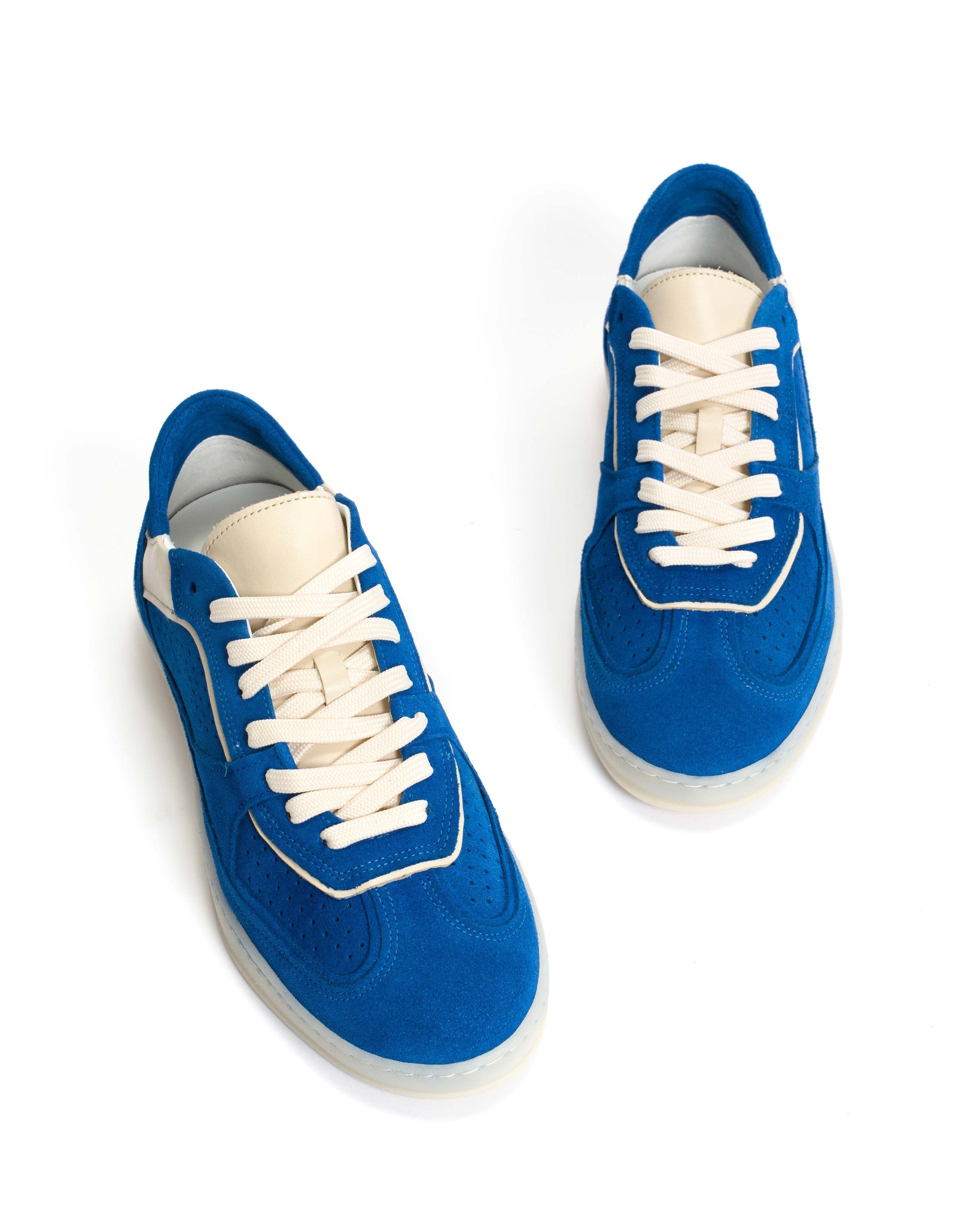Dabbie Calf suede & sleek leather Electric blue & white sand - Anonymous Copenhagen