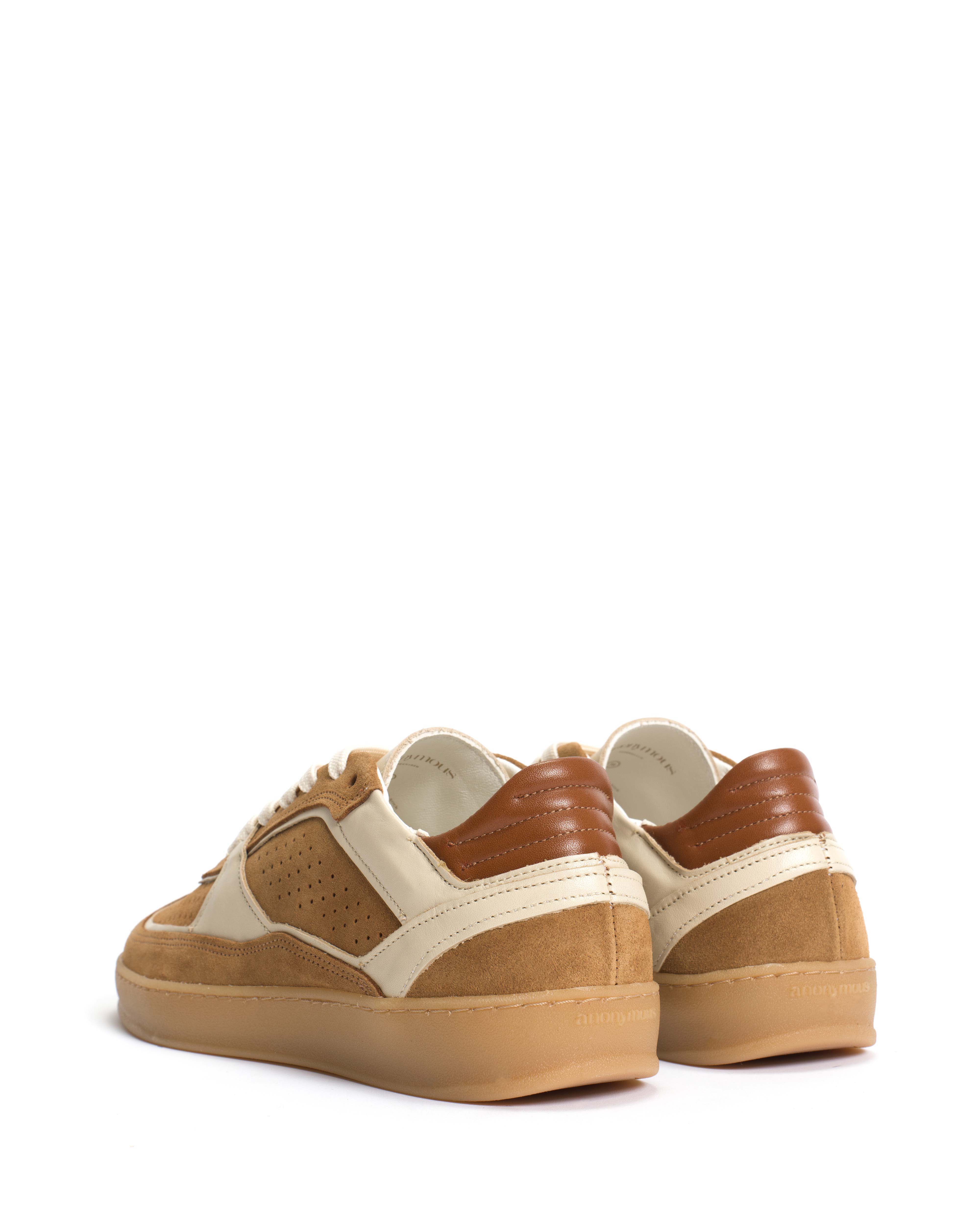 Dabbie Soft calf & suede leather White sand & bamboo brown & camel