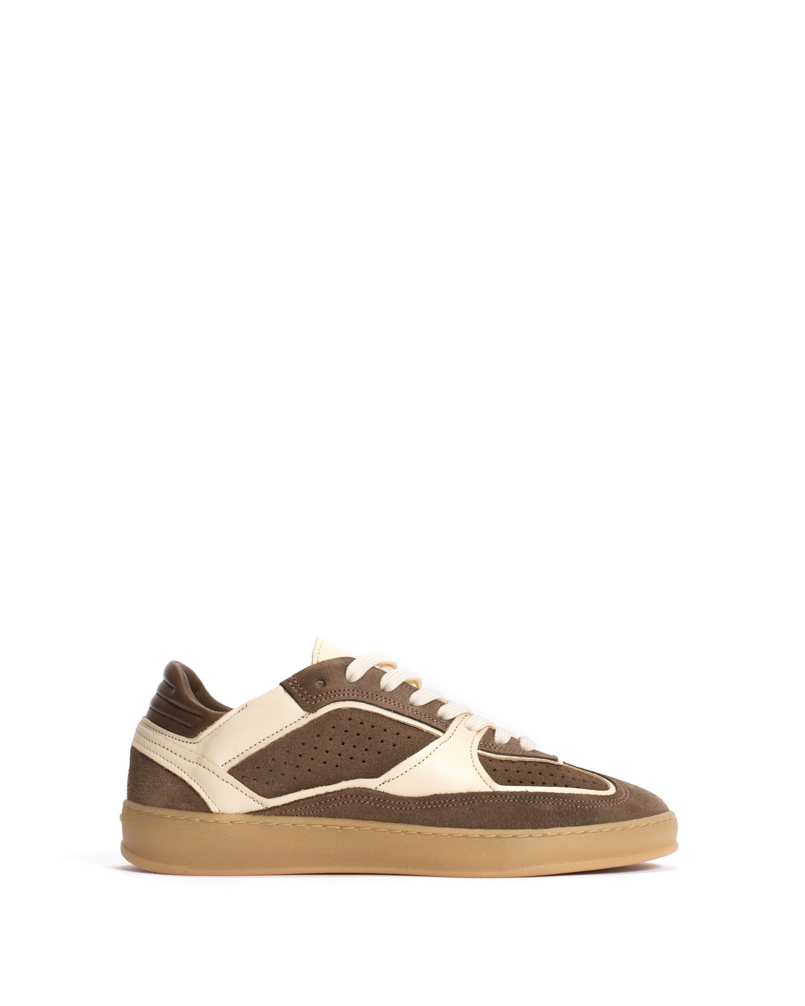 Dabbie Soft calf & suede leather White sand & dark taupe - Anonymous Copenhagen