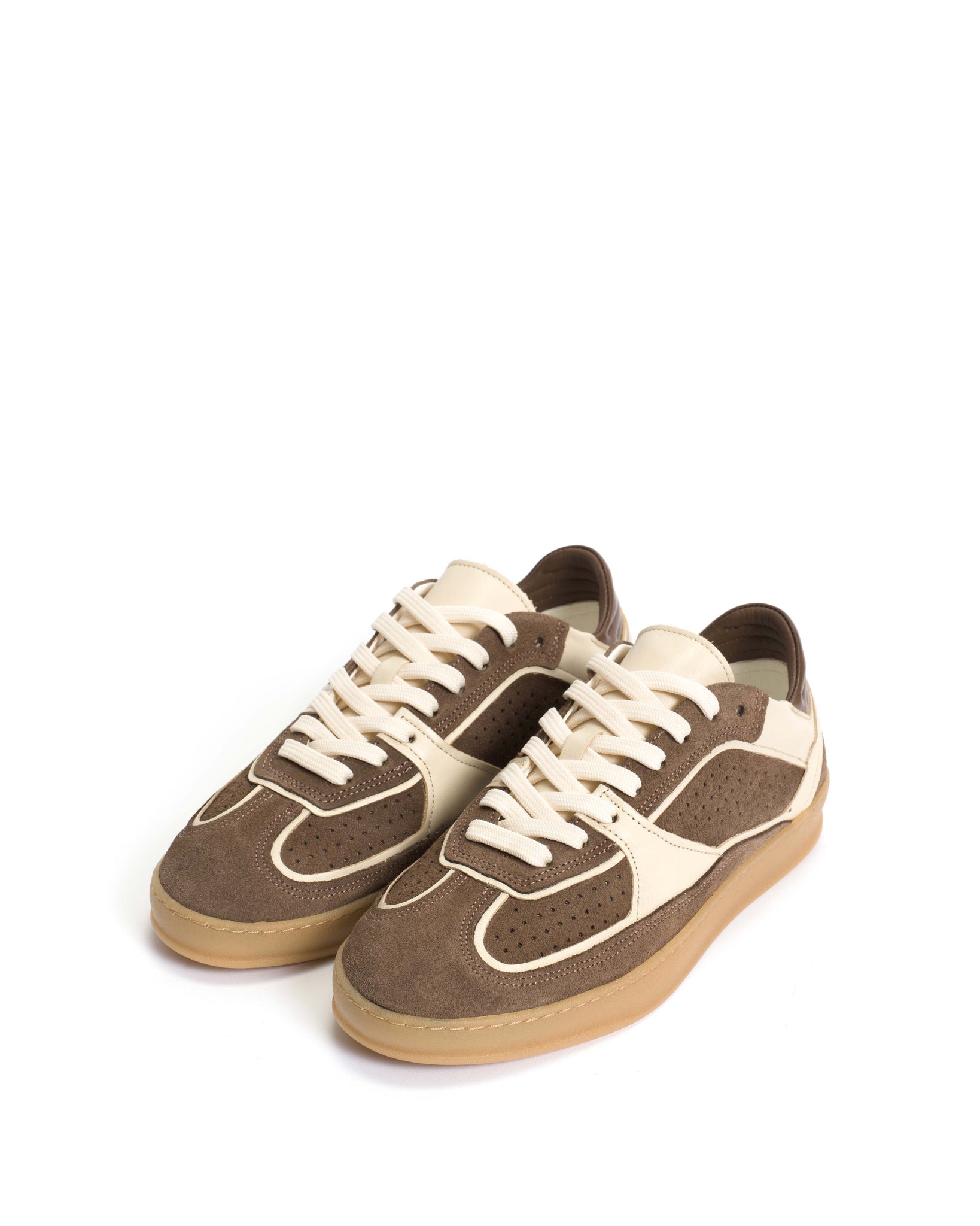Dabbie Soft calf & suede leather White sand & dark taupe - Anonymous Copenhagen