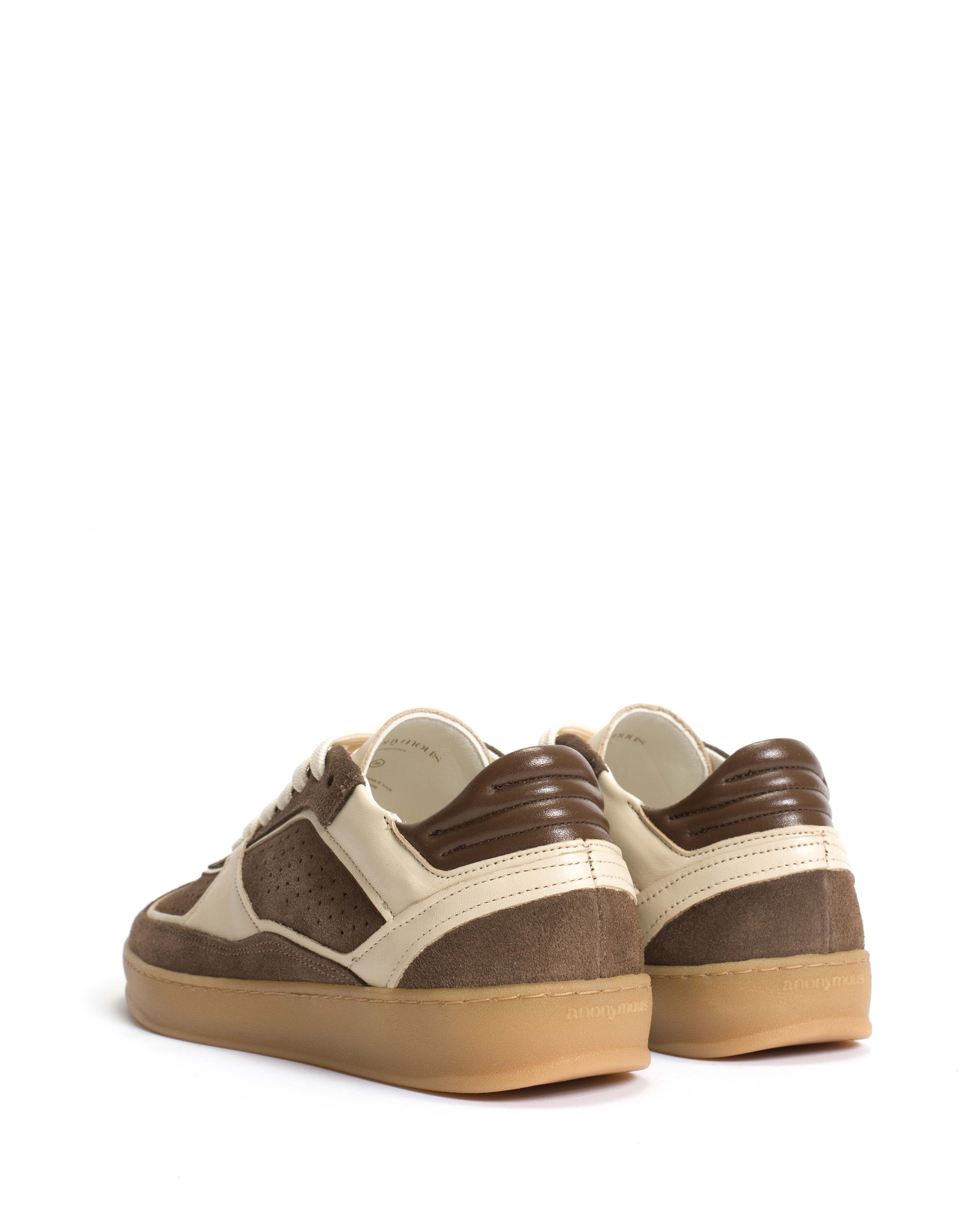 Dabbie Soft calf & suede leather White sand & dark taupe