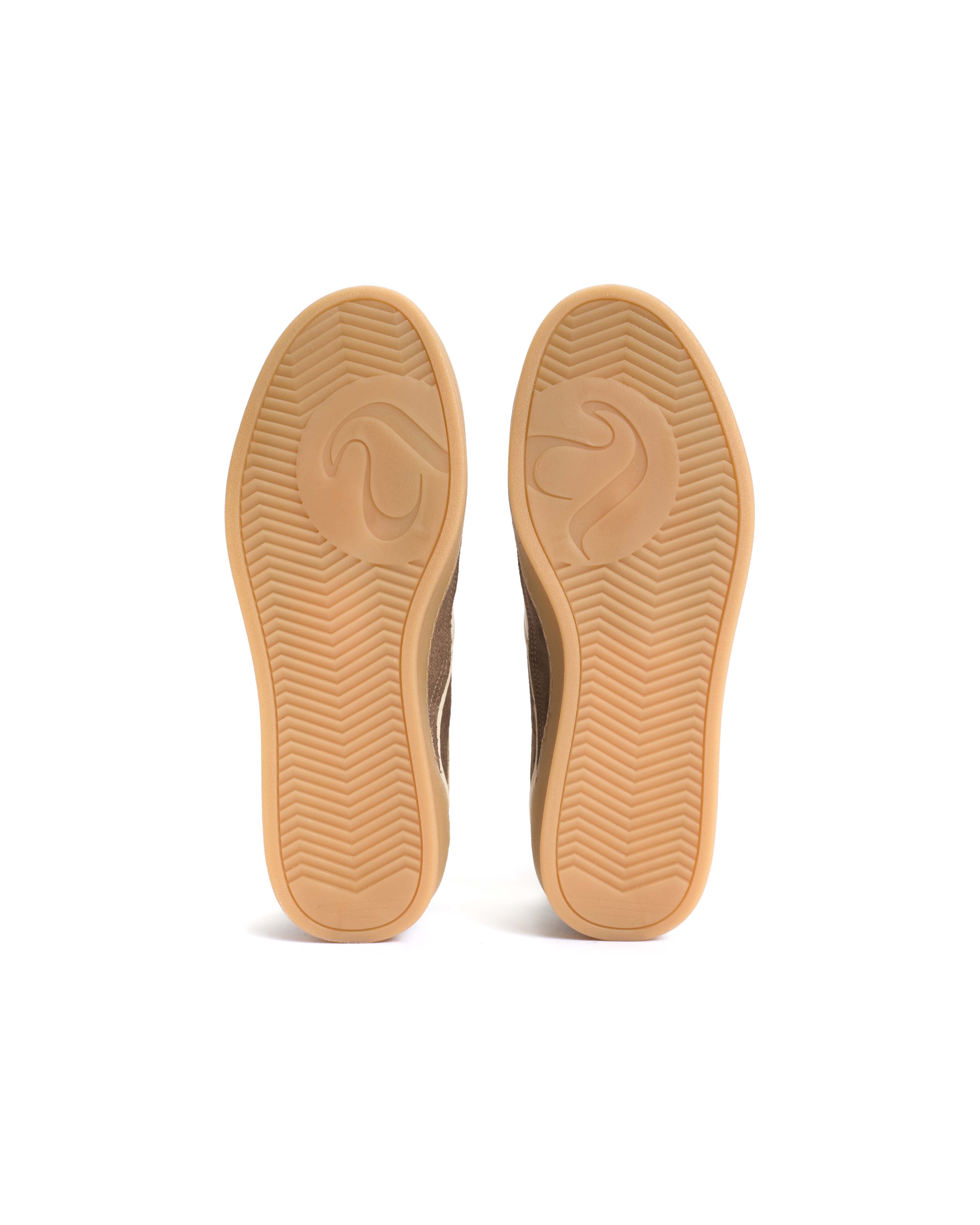 Dabbie Soft calf & suede leather White sand & dark taupe