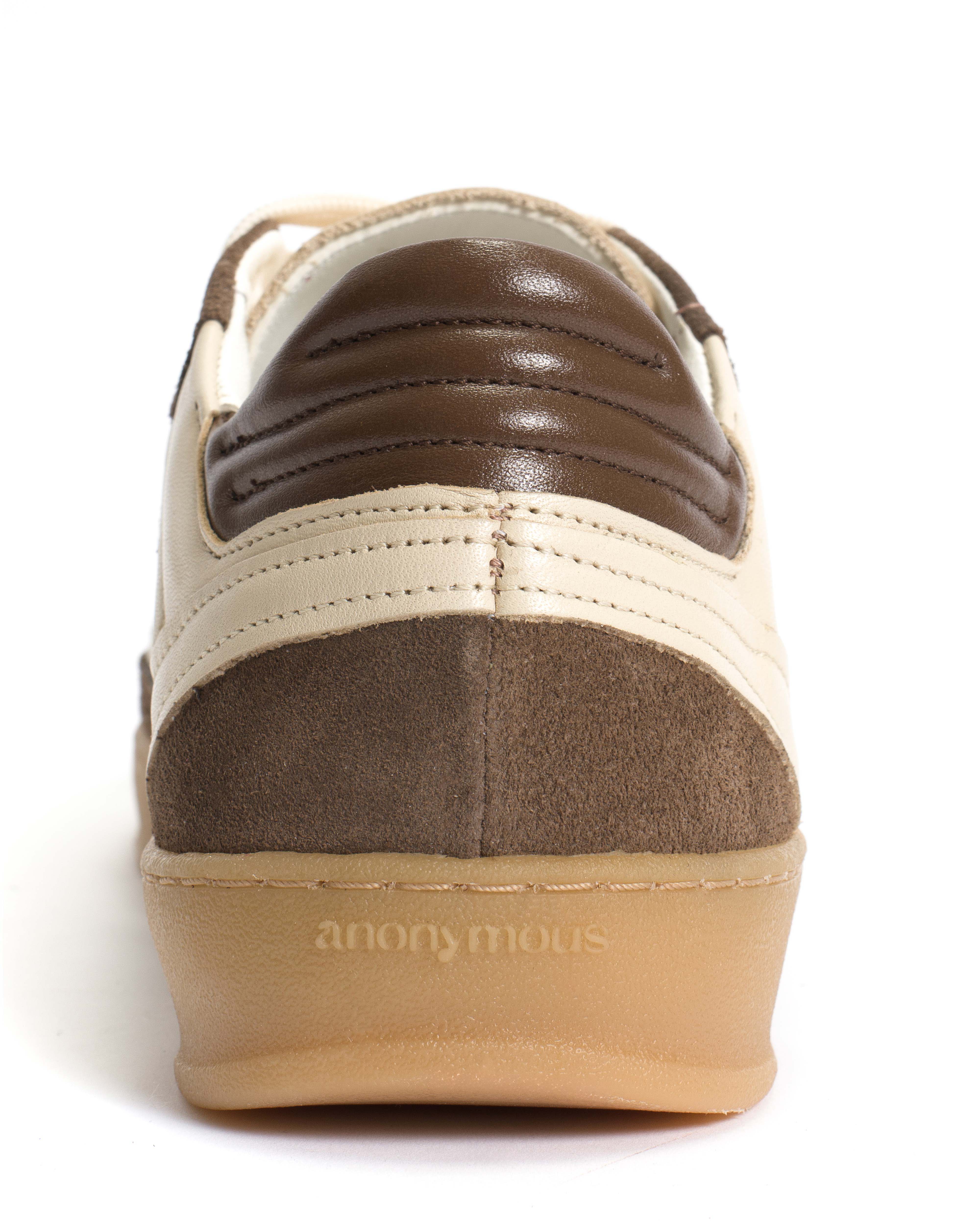 Dabbie Soft calf & suede leather White sand & dark taupe