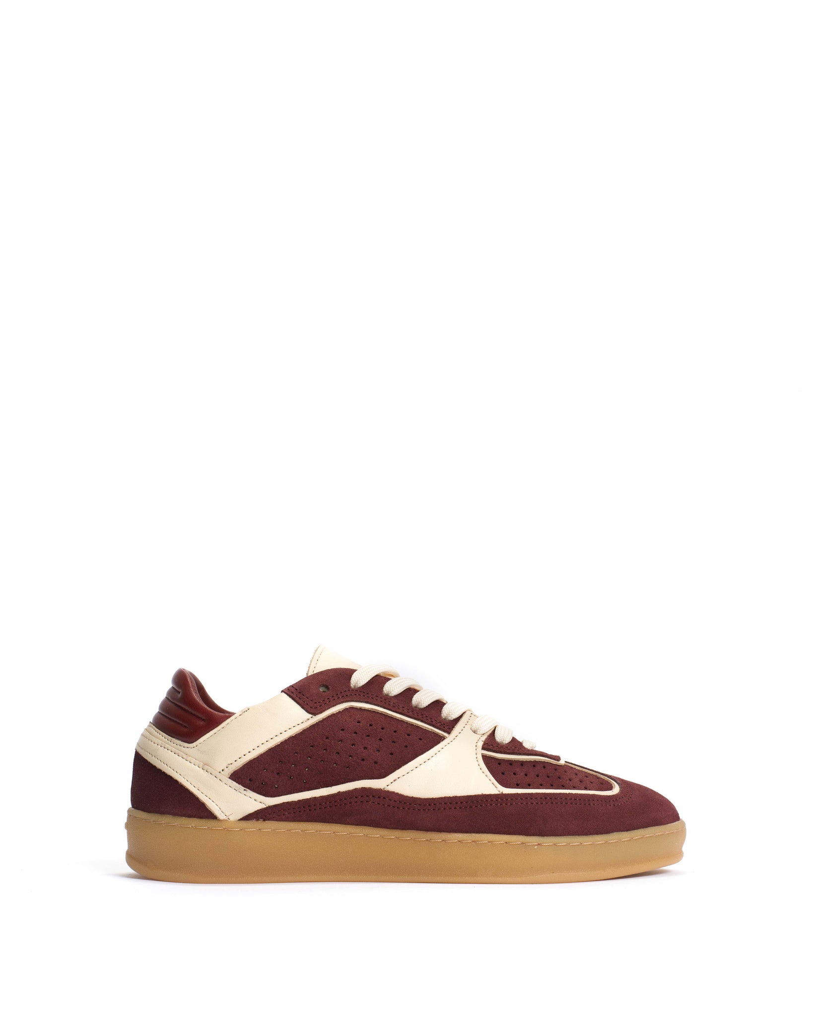 Dabbie Soft calf & suede leather White sand & pomegranate