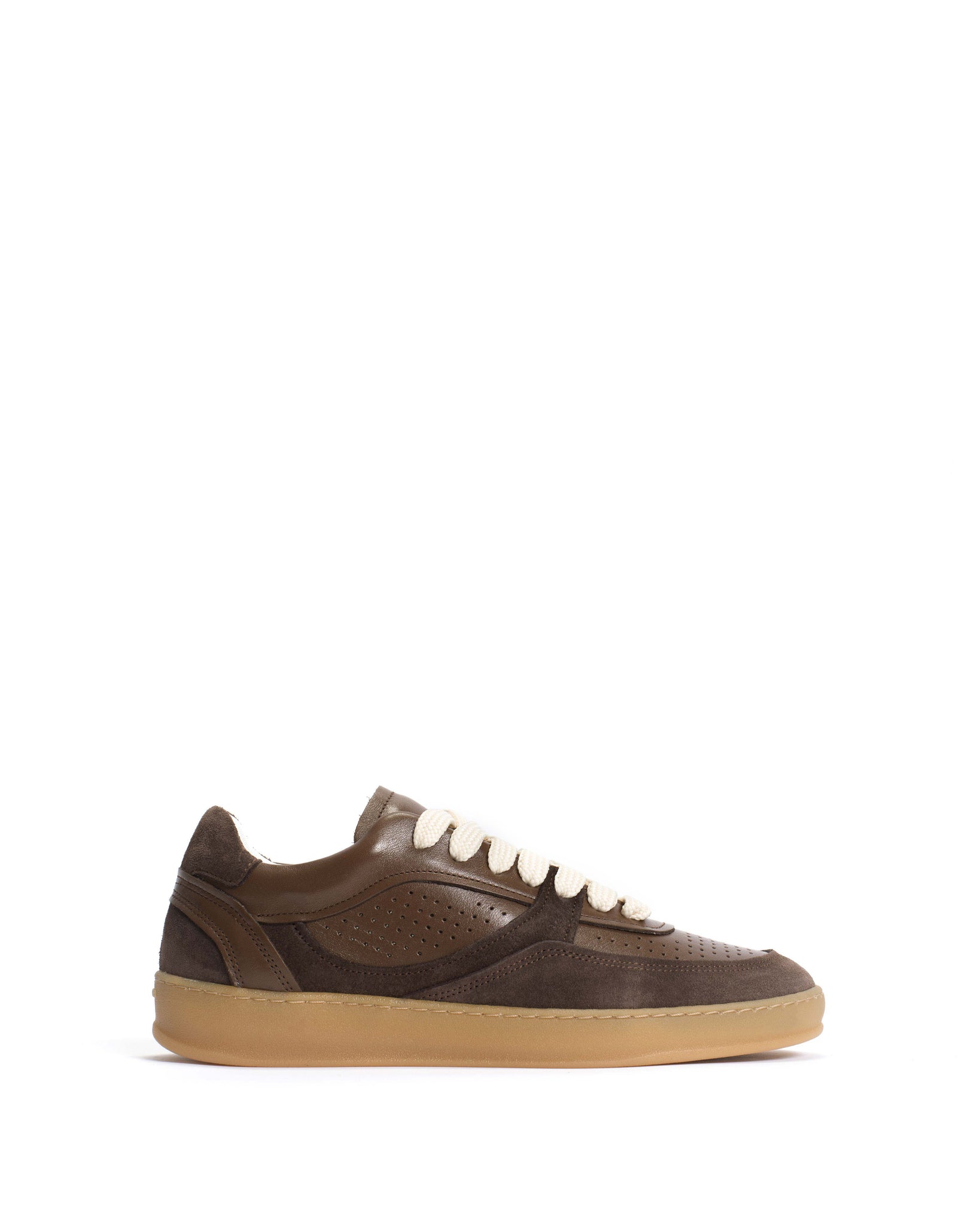 Elevate Soft calf & suede leather Dark taupe & coffee brown - Anonymous Copenhagen