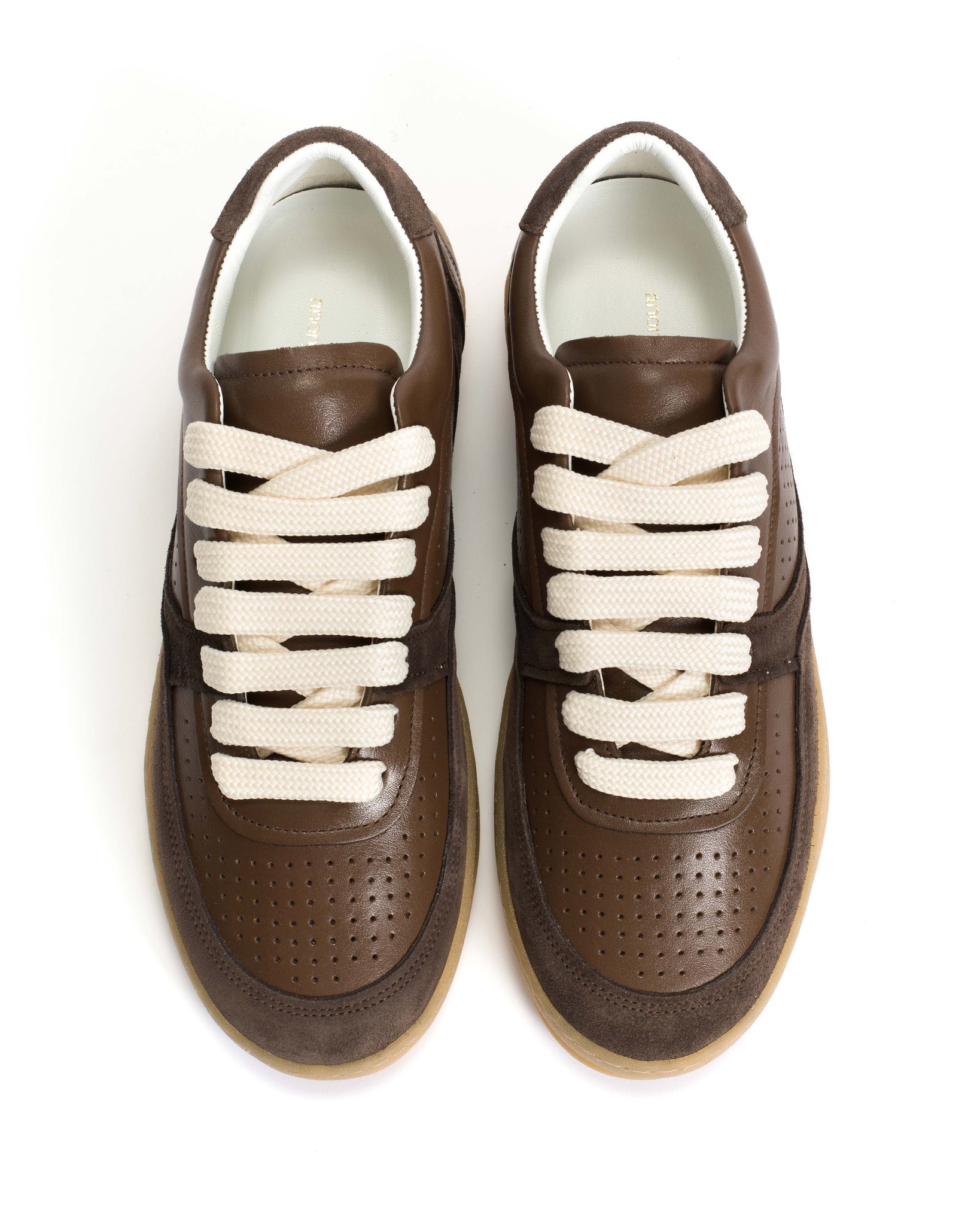 Elevate Soft calf & suede leather Dark taupe & coffee brown - Anonymous Copenhagen
